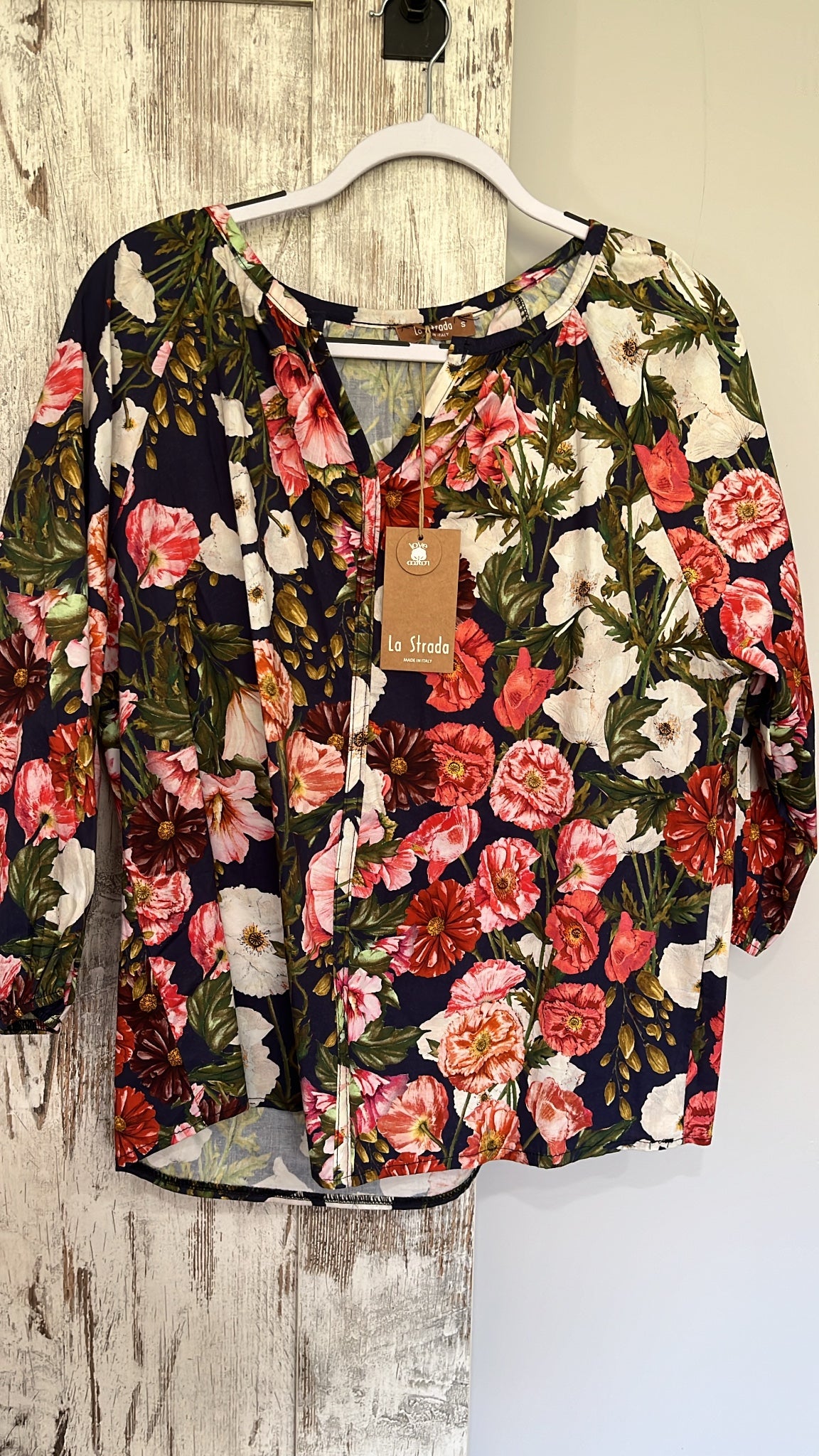 La Strada Floral Print Cotton Blouse Size S New With Tags - Image 2