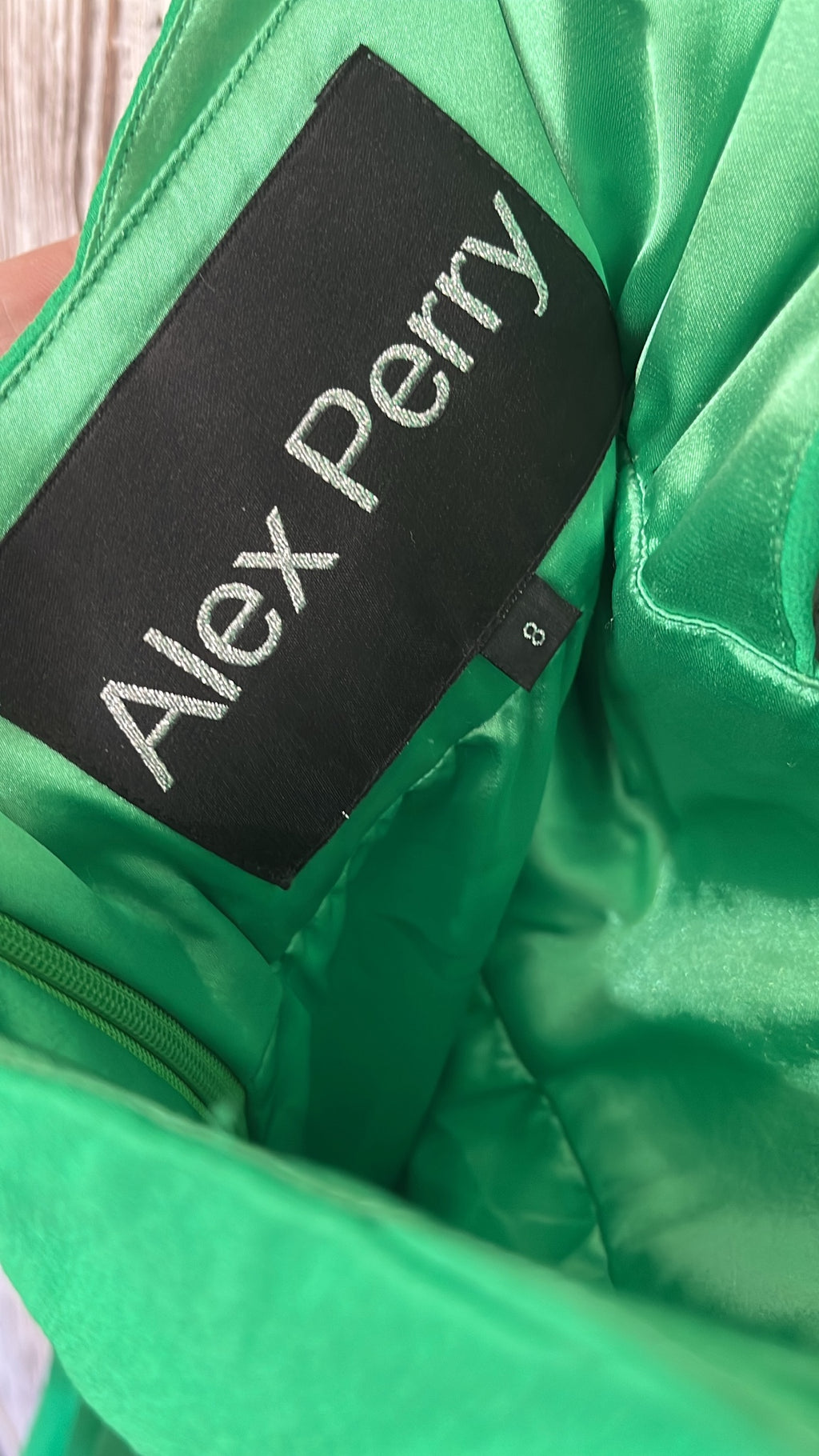 Alex Perry Green Halter Neck Chiffon A-Line Dress - Image 2