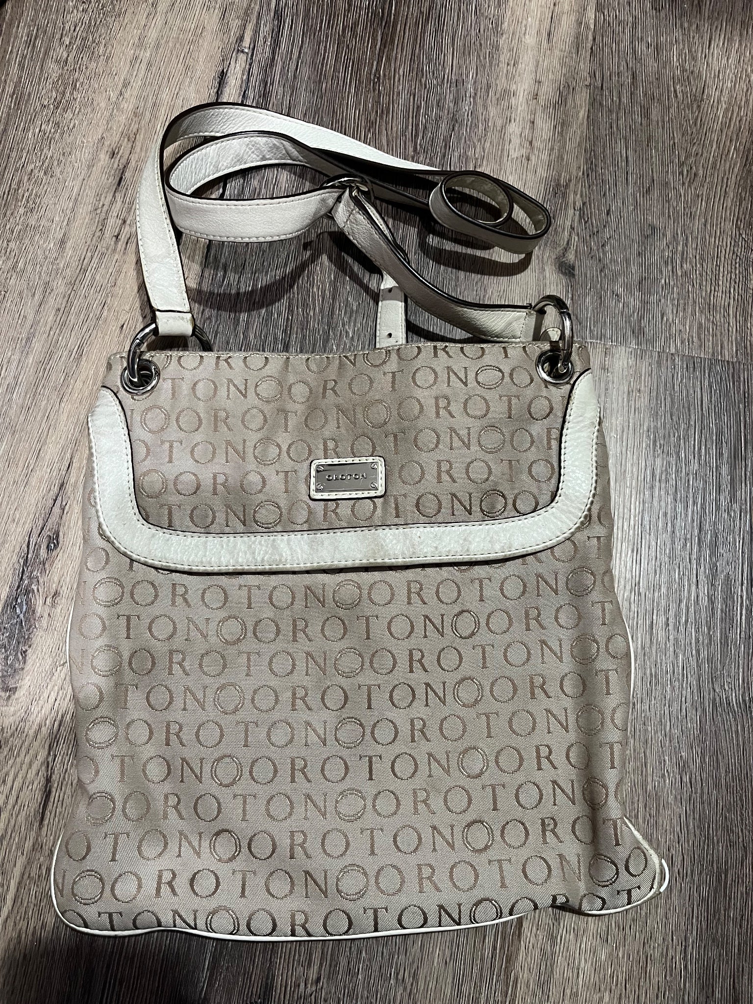 Oroton Monogram Canvas & Leather Crossbody Bag - Image 2