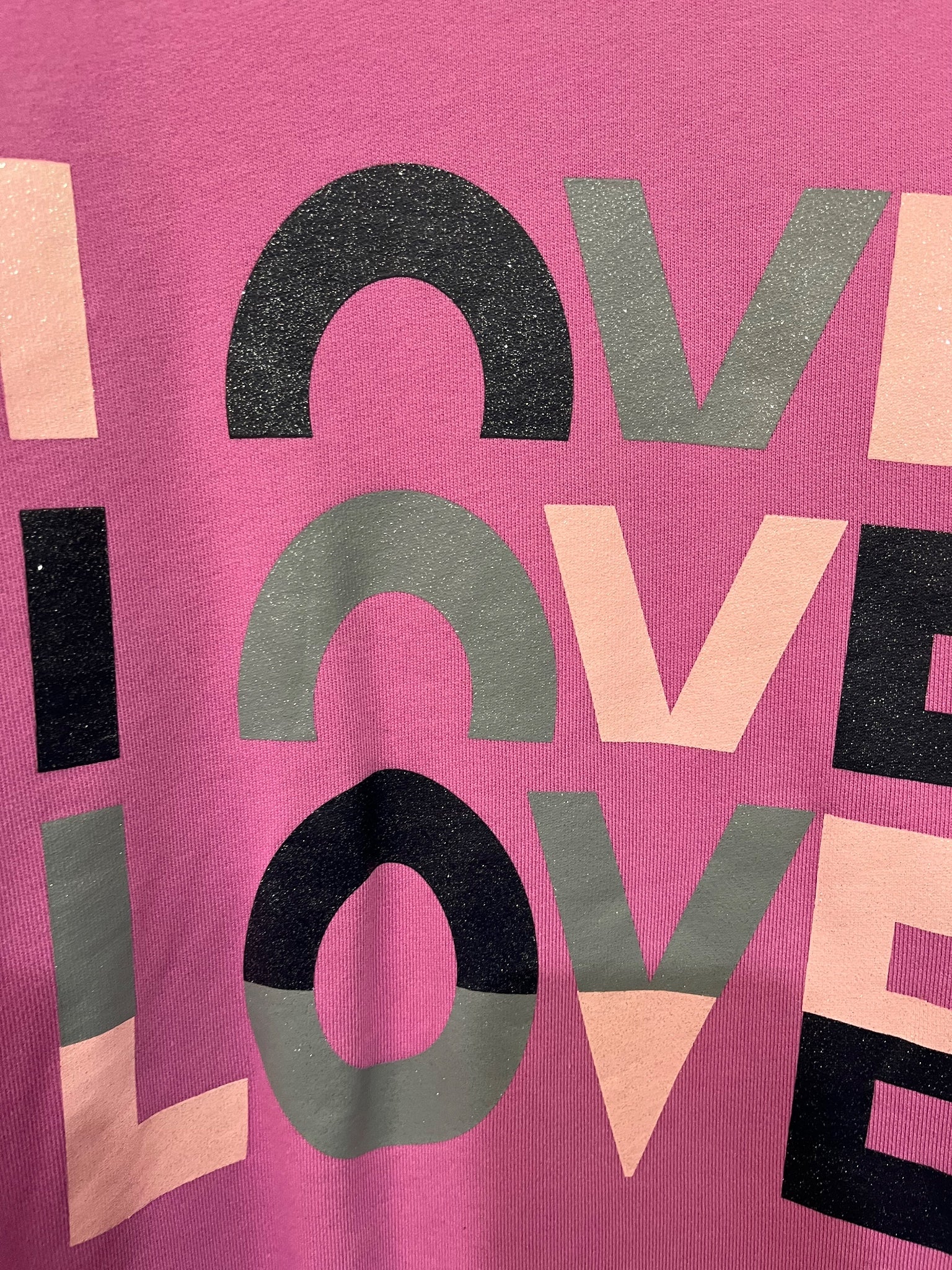 We Are The Others Love Love Love Pink Slouch Sweatshirt - Image 2