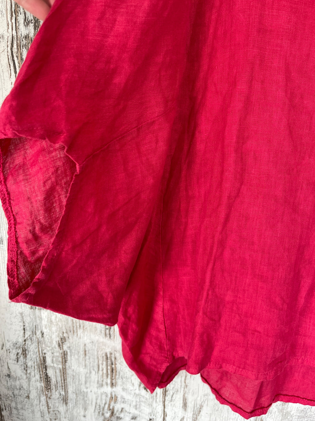 Donna Donna Made In Italy Pink Linen Blend Boxy Top - Image 2