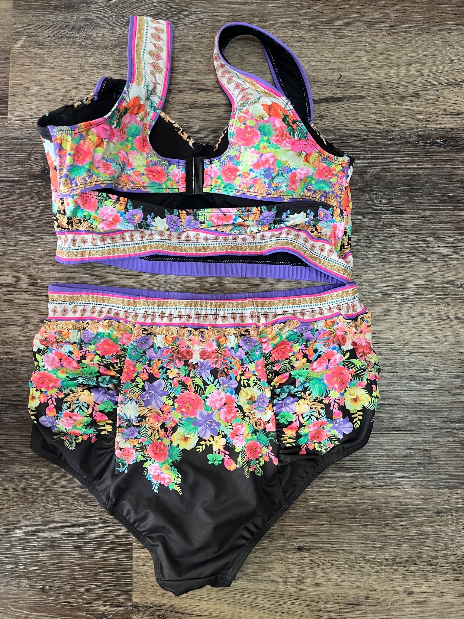 LOVERHEARTS Floral High-Waisted Bikini Set Size 14 - Image 2