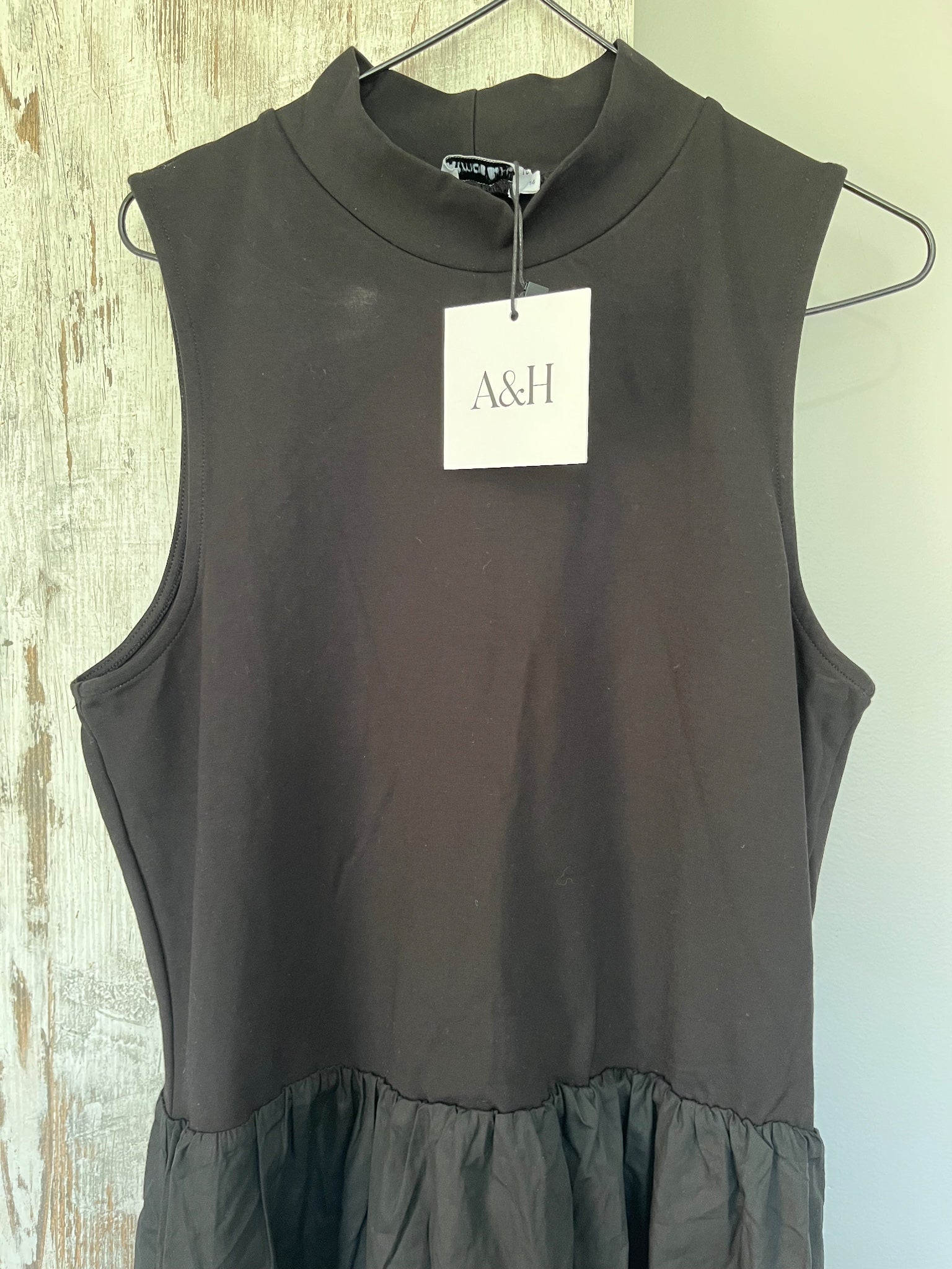 A&H Annie Contrast Midi Dress Black Size 14 - Image 2