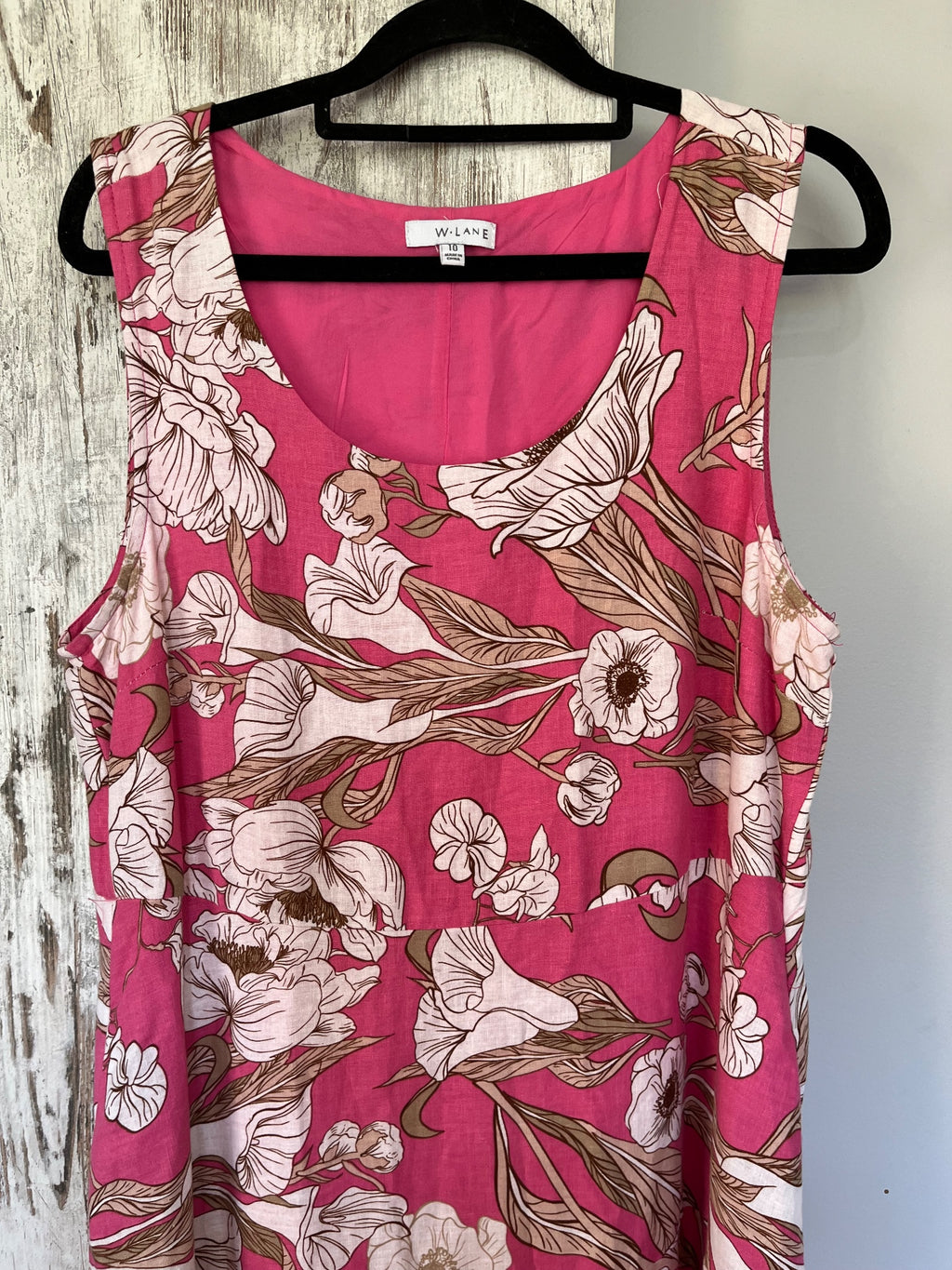 W.Lane Floral Sleeveless Tiered Midi Dress Pink Size 10 - Image 2