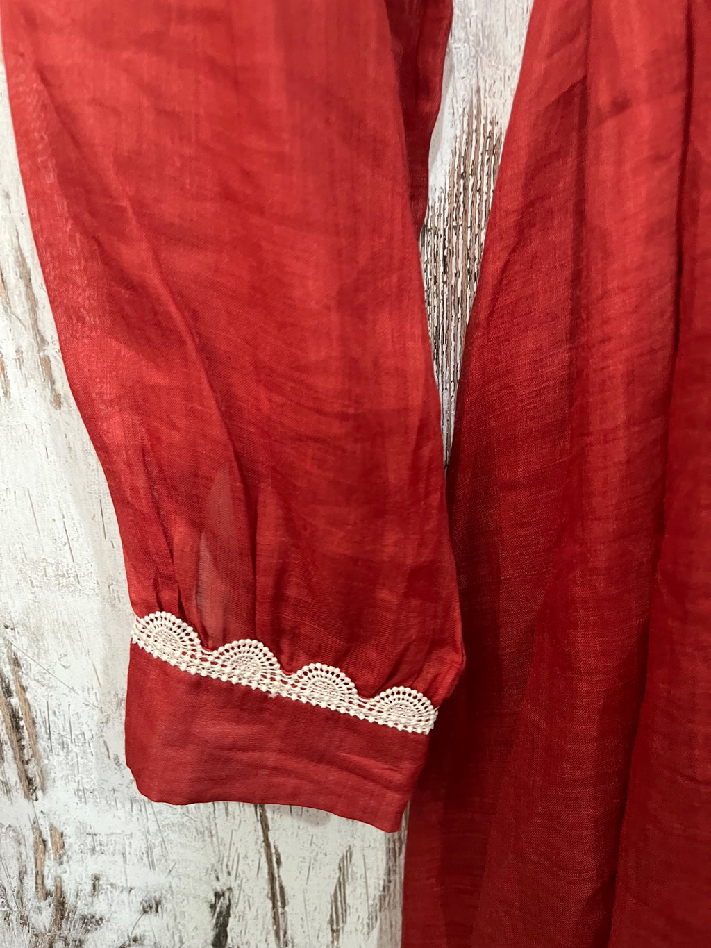 La Maise Studio Lyon Shirt Maxi Dress in Rust Red - Image 2