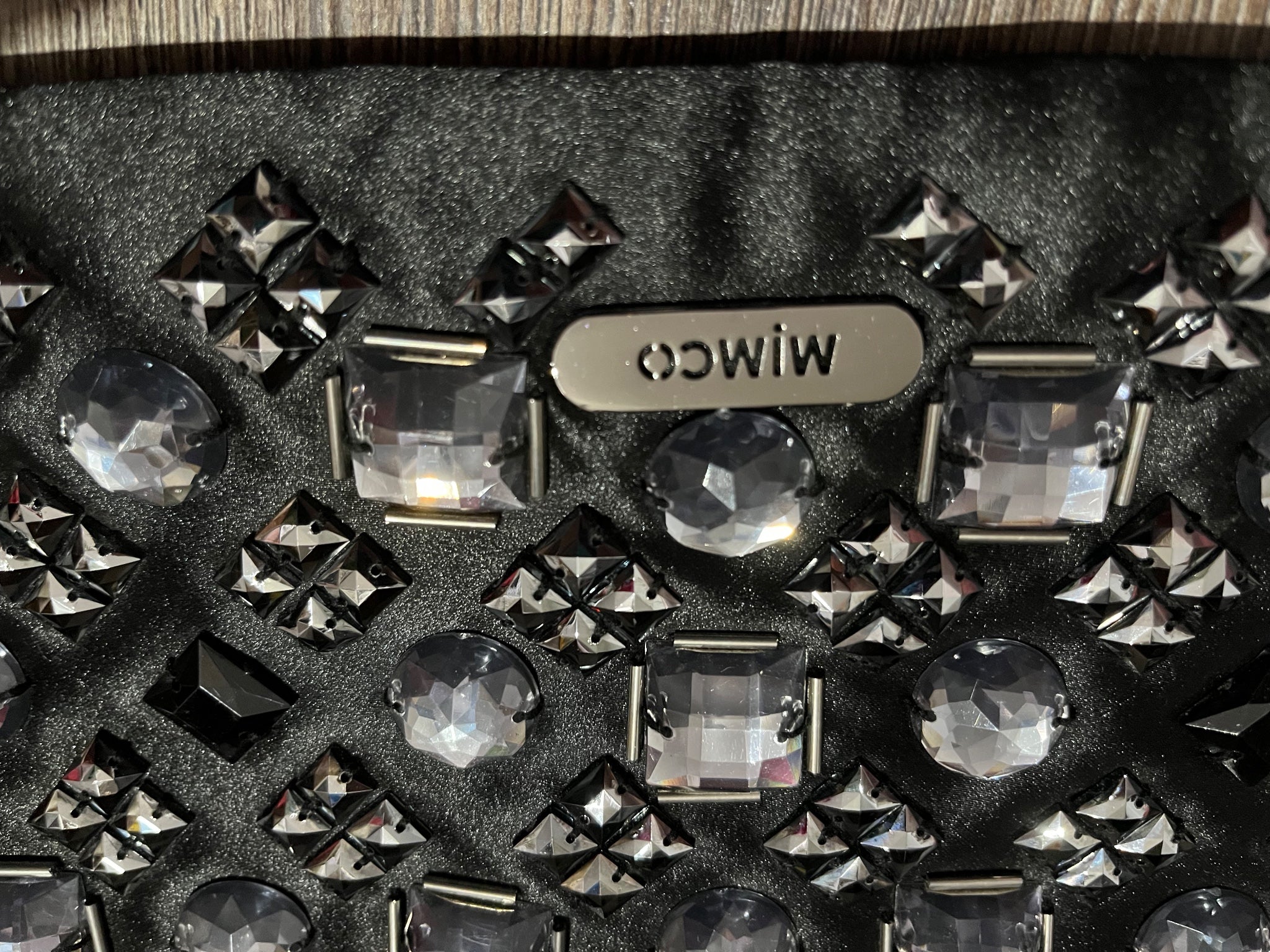 Mimco Black Rhinestone Embellished Clutch Bag - Image 2