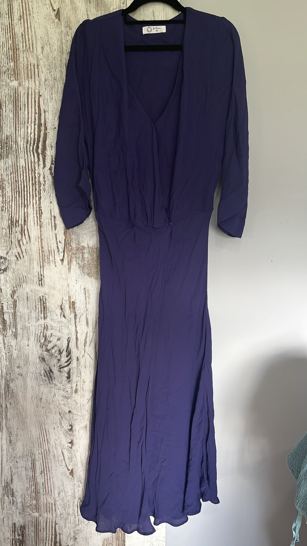 Jac Cadeaux Purple Wrap Style Midi Dress Size M - Image 2
