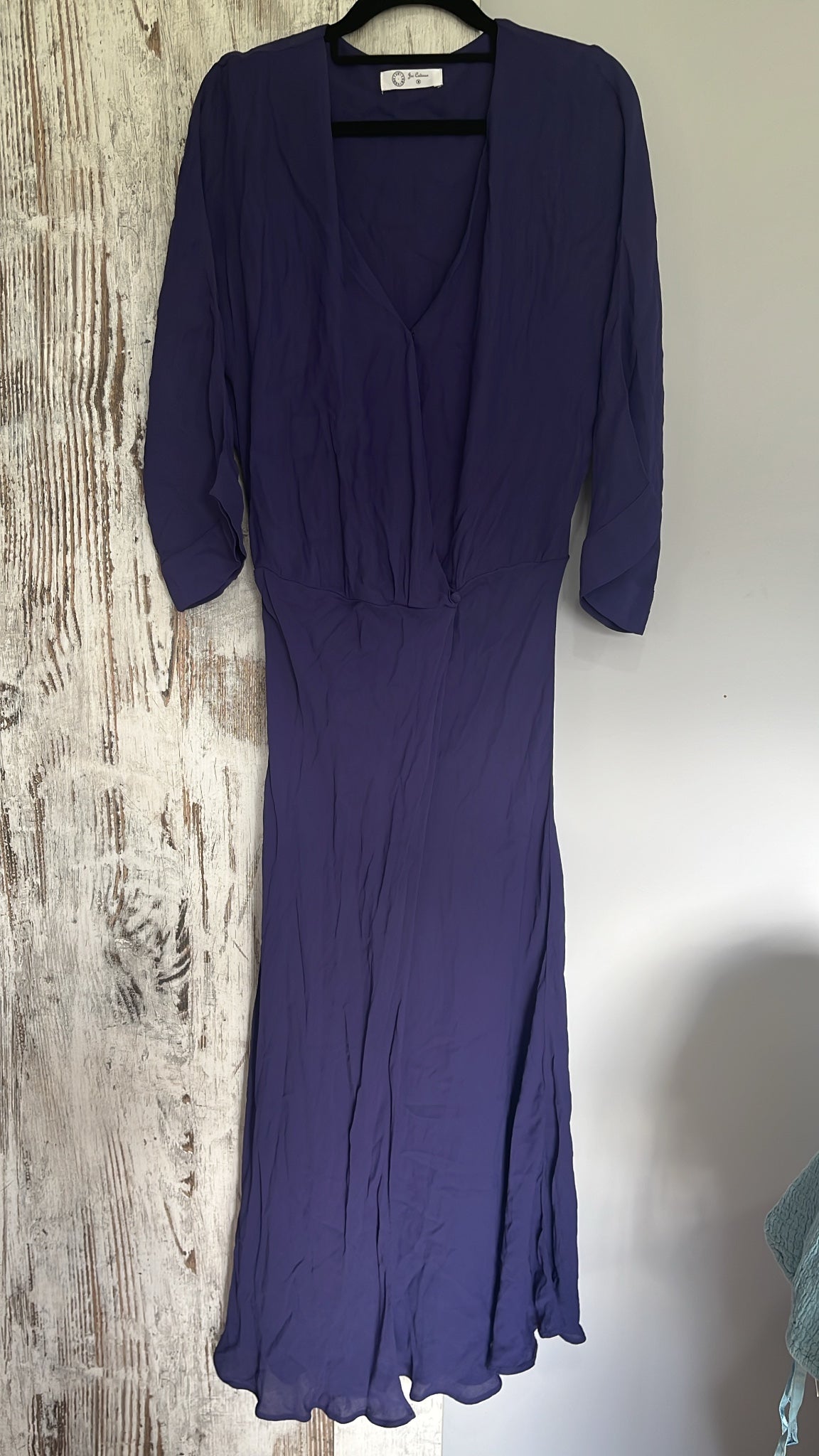 Jac Cadeaux Purple Wrap Style Midi Dress Size M - Image 2