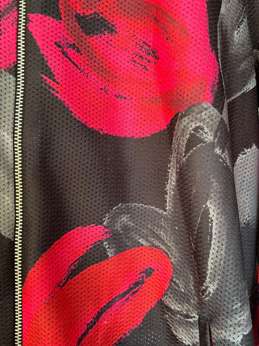 Next Black Pink Floral Perforated Bomber Jacket Size 12 - Image 2