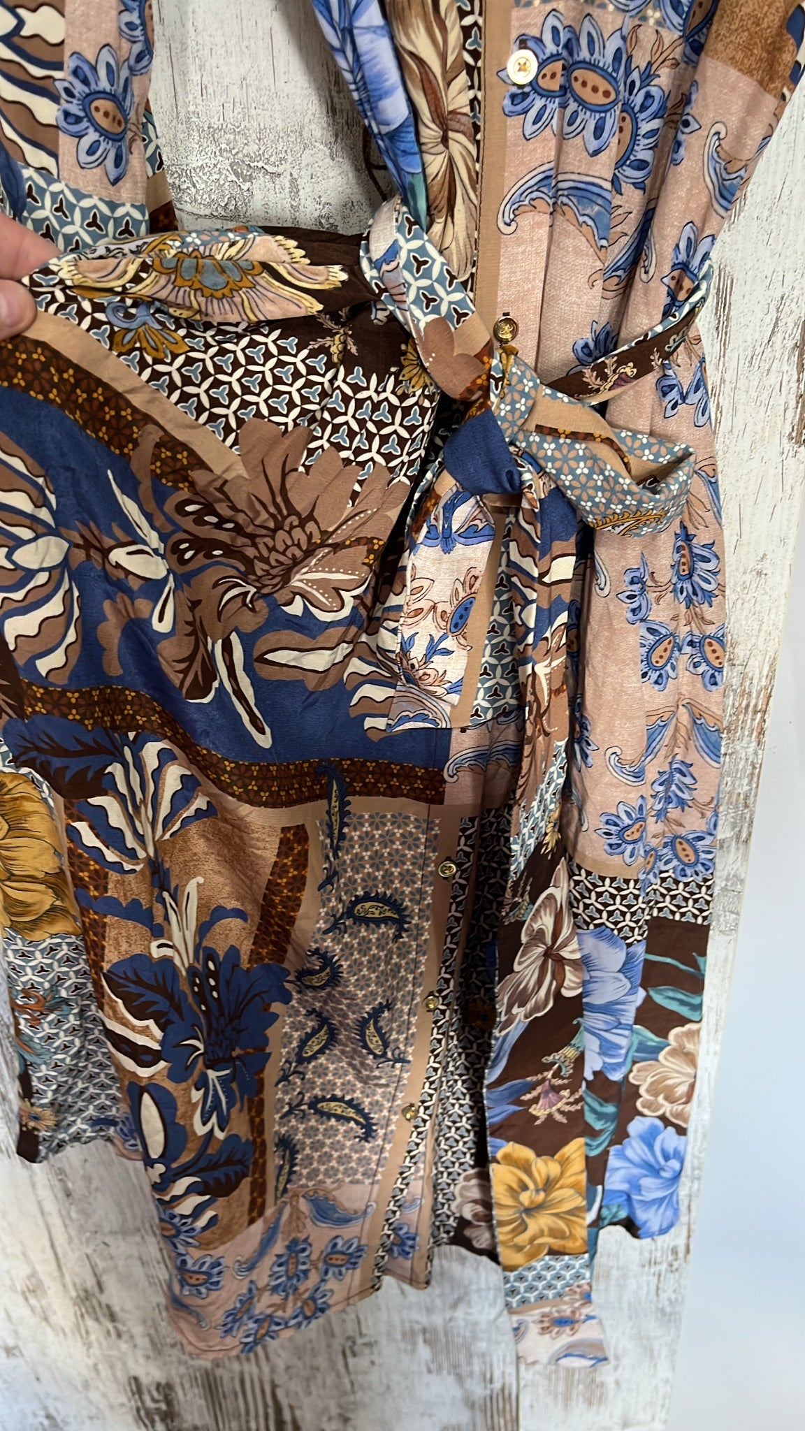 Talbots Mixed Print Long Sleeve Shirt Dress 8 - Image 2