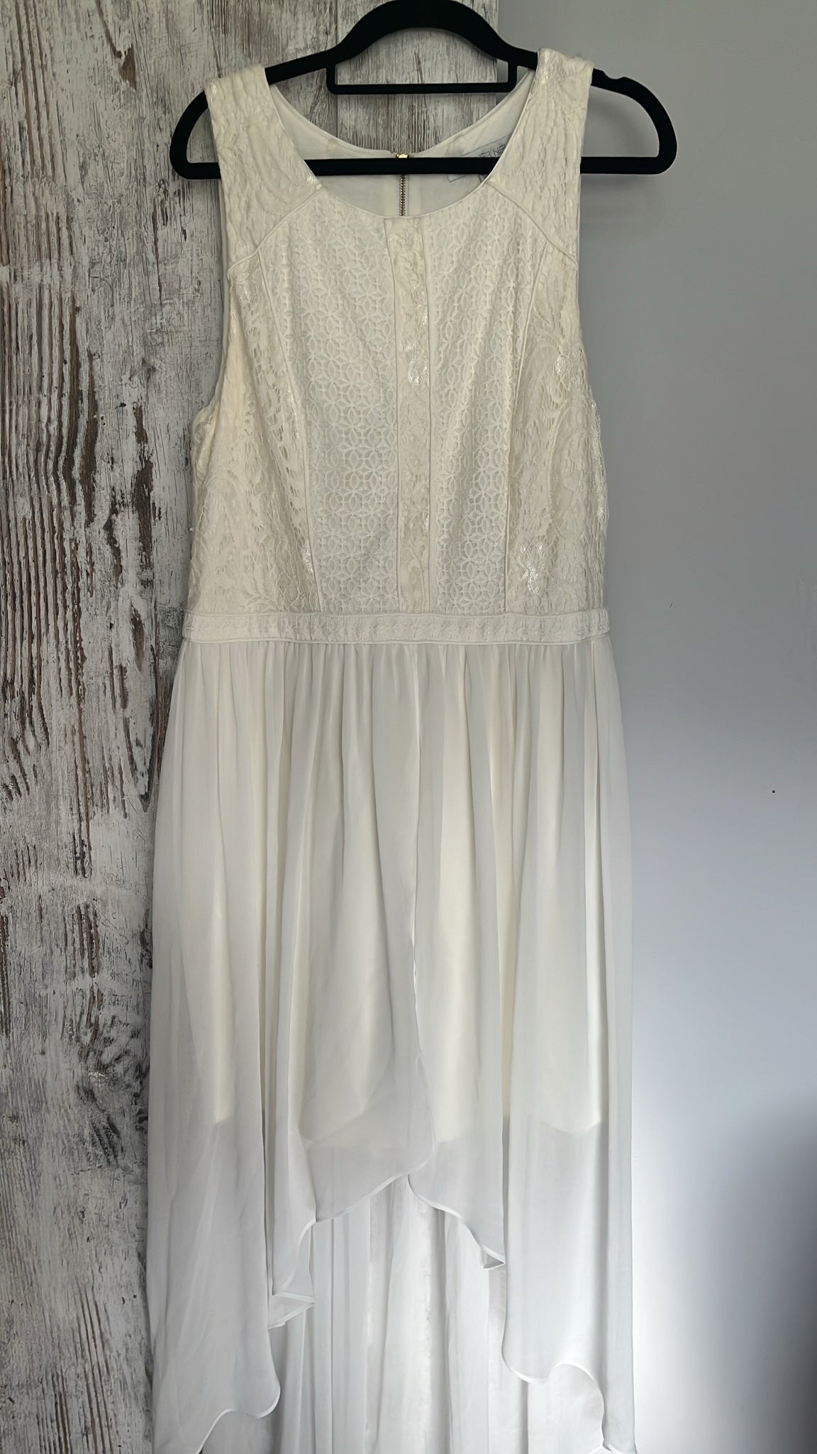 Forever New White Lace High-Low Sleeveless Dress Size 14 - Image 2