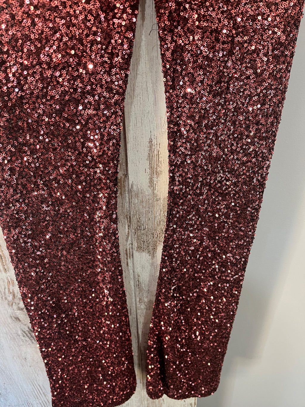 We Are The Others Gloria Sequin Flare Pants Rose Gold - Image 2