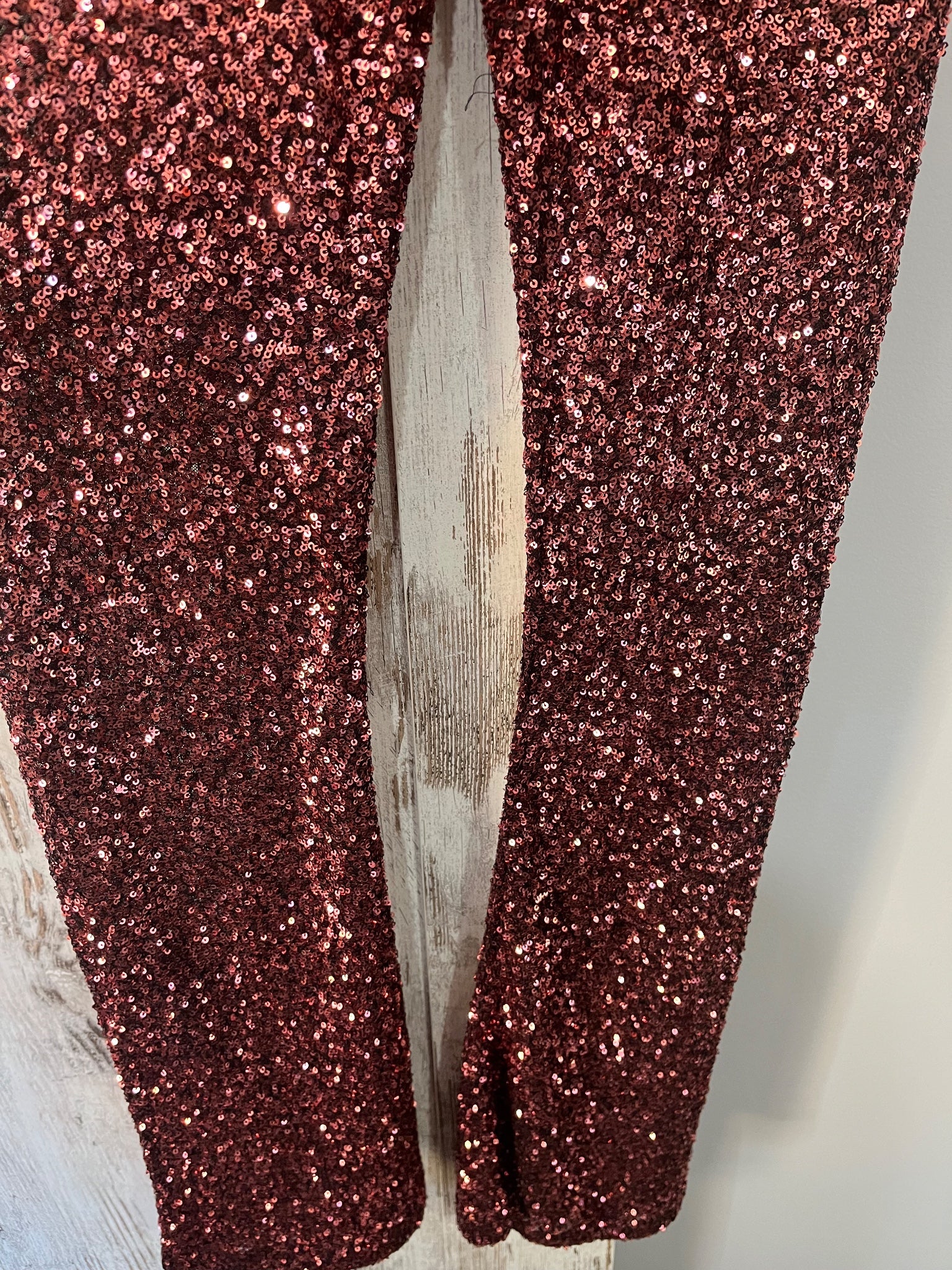 We Are The Others Gloria Sequin Flare Pants Rose Gold - Image 2
