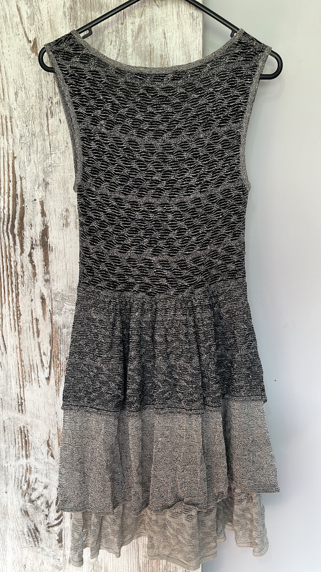 Sabatini Black and Grey Ombre Tiered Knit Sleeveless Dress Size S - Image 2