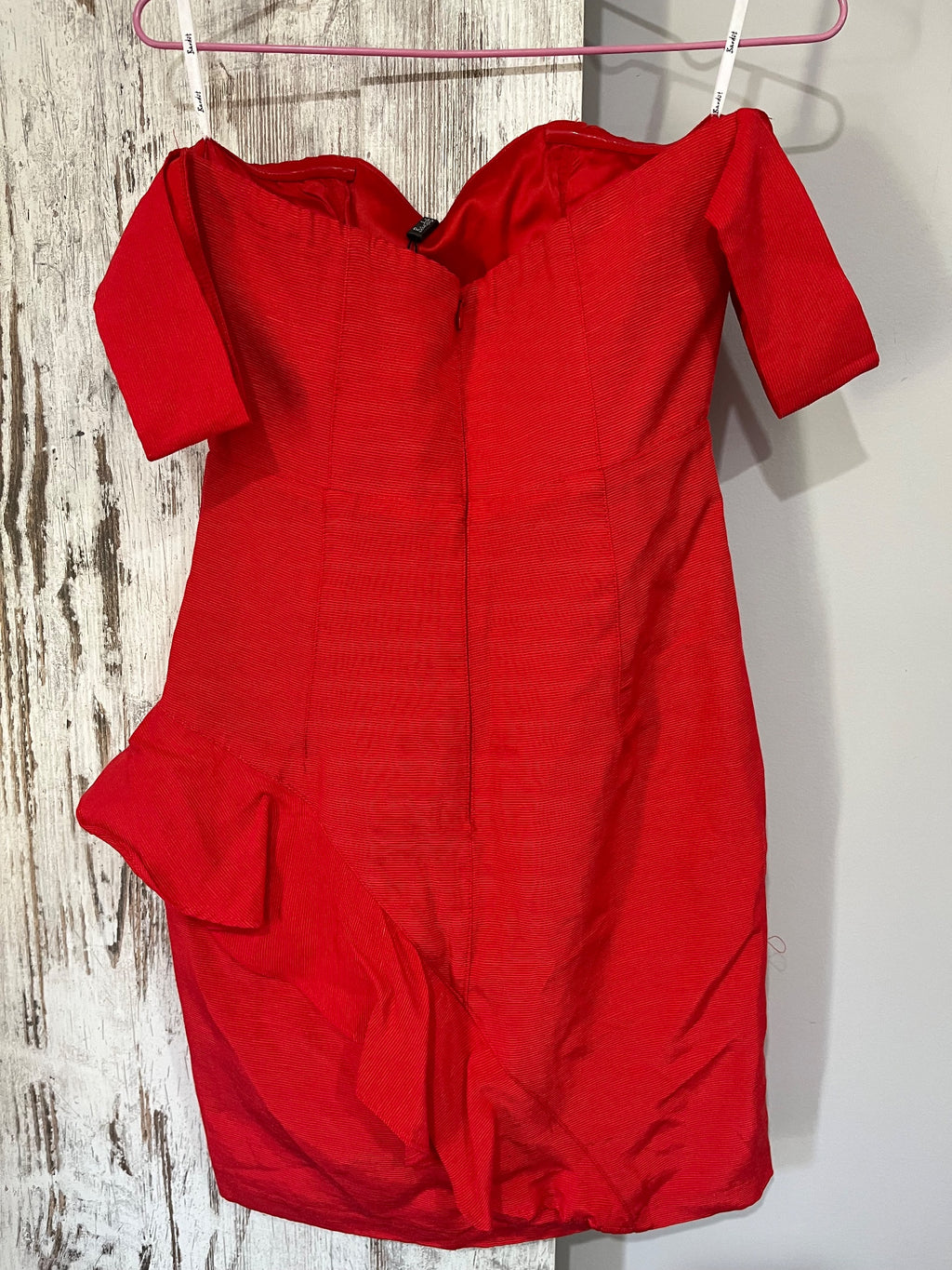 Bardot Red Off-Shoulder Ruffle Mini Dress - Image 2