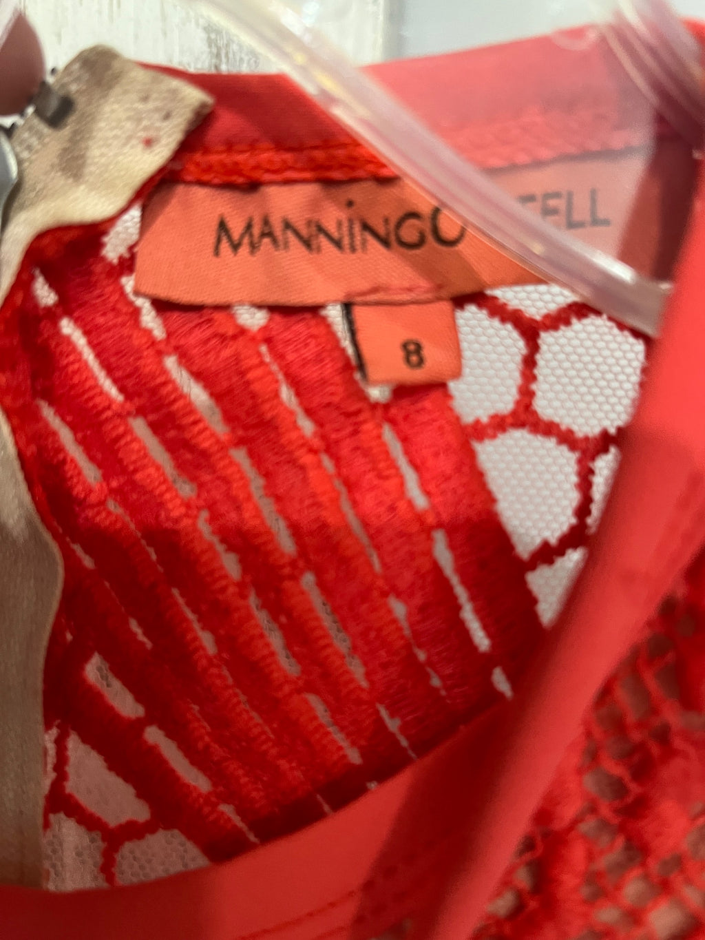 Manning Cartell Red Lace Midi Dress Size 8 - Image 3