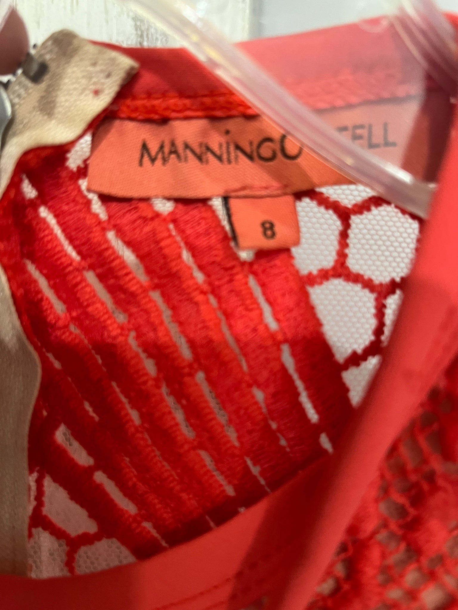 Manning Cartell Red Lace Midi Dress Size 8 - Image 3