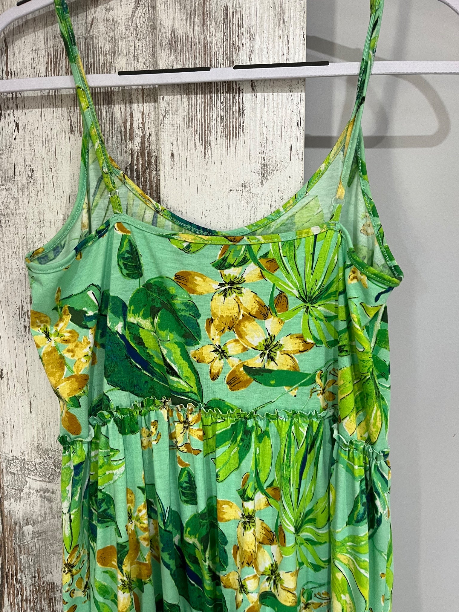 Emma & Michele Tropical Print Tiered Spaghetti Strap Maxi Dress - Image 3
