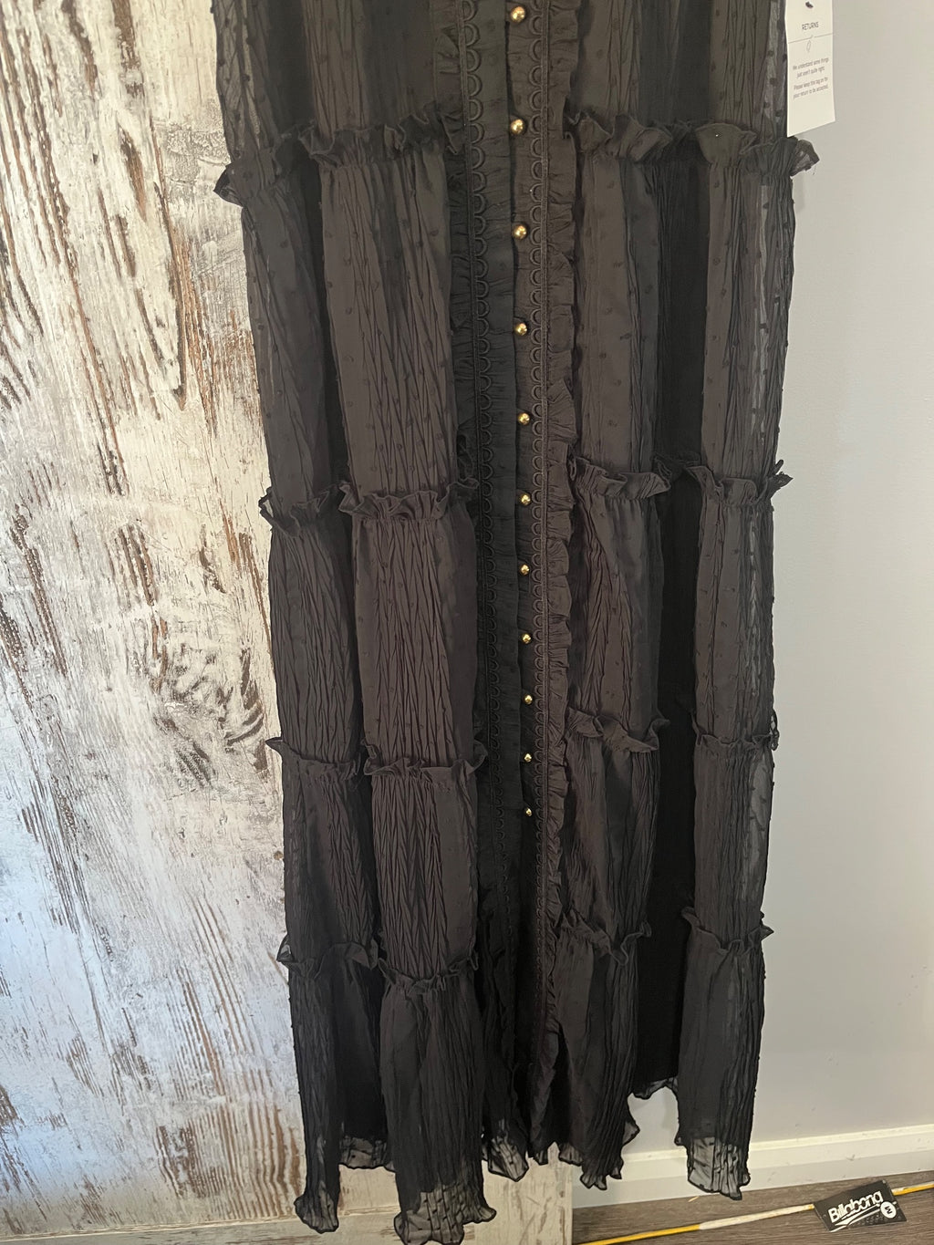 St.mrlo Black Sleeveless Tiered Maxi Dress Size 10 - Image 3