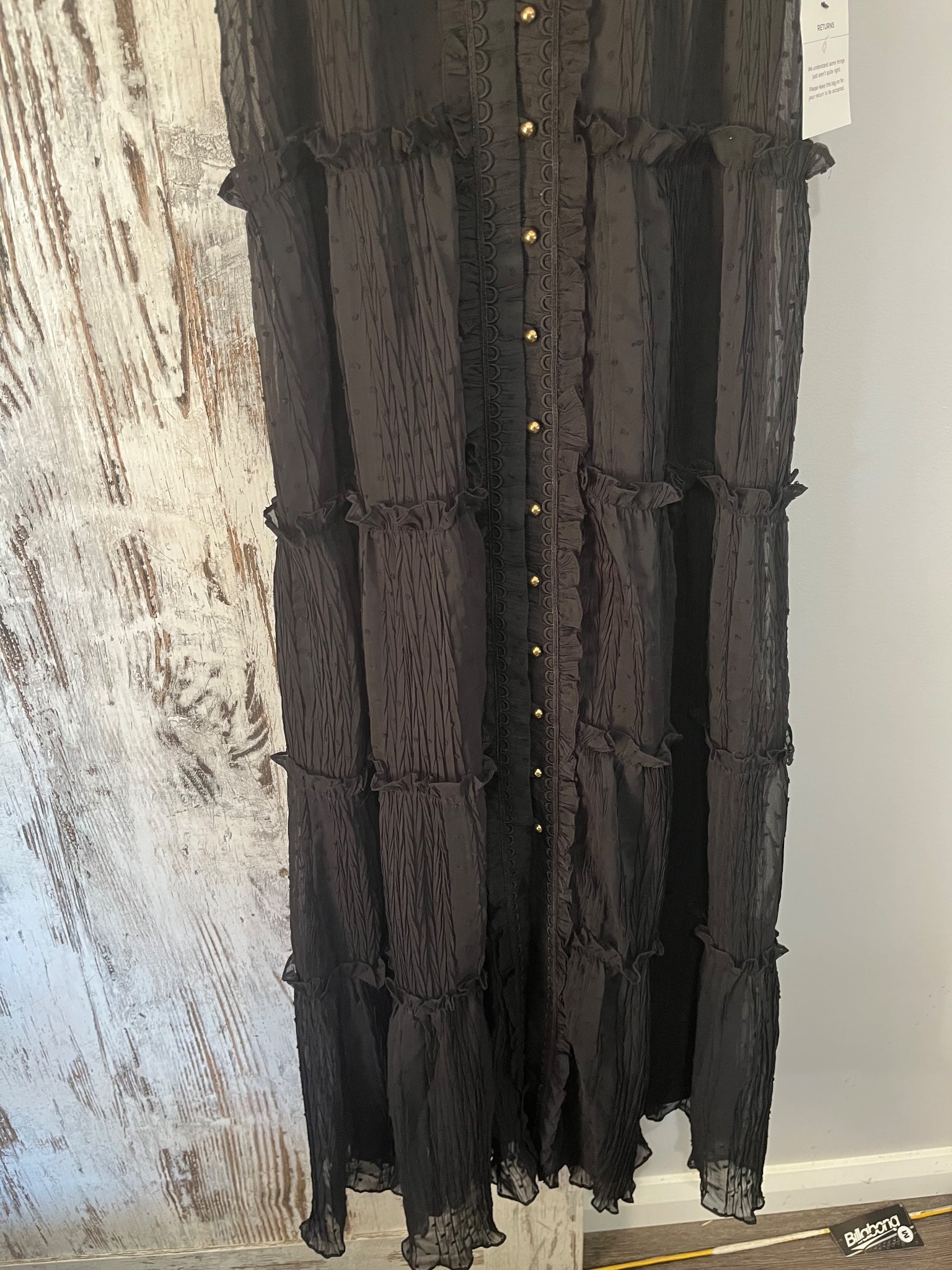 St.mrlo Black Sleeveless Tiered Maxi Dress Size 10 - Image 3