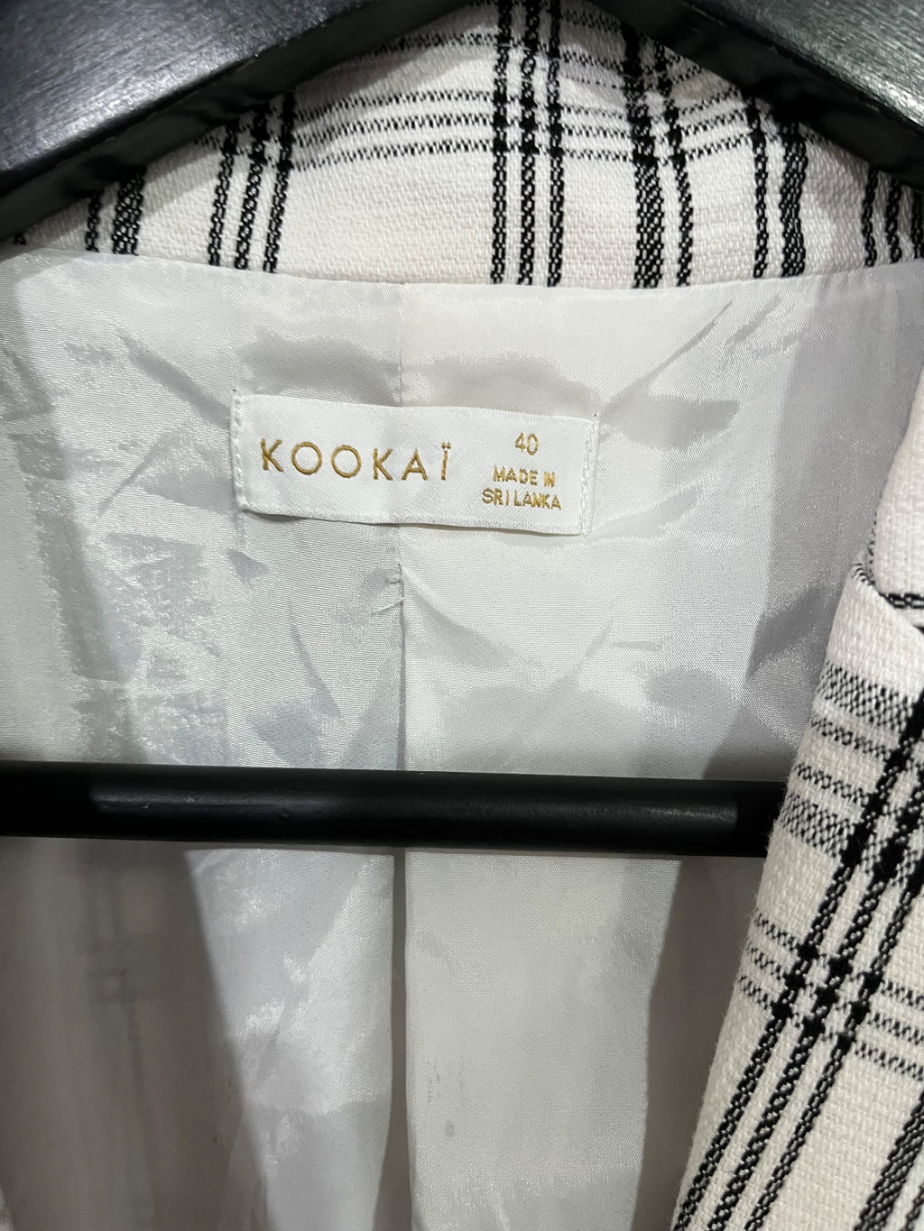 KOOKAÏ Women's Double-Breasted Plaid Blazer Jacket - Image 3