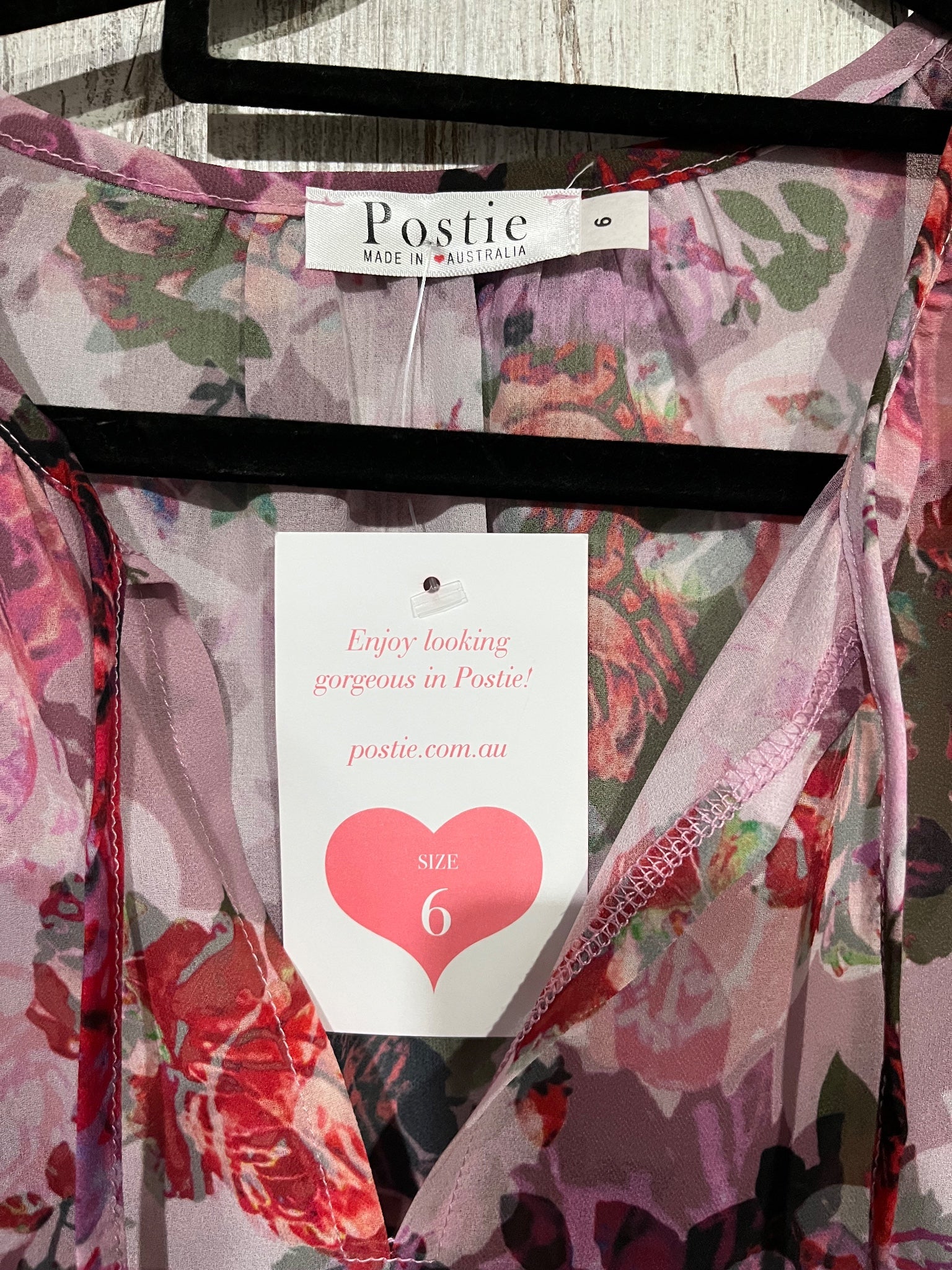 Postie Floral Print Sheer Blouse Size 6 - Image 3