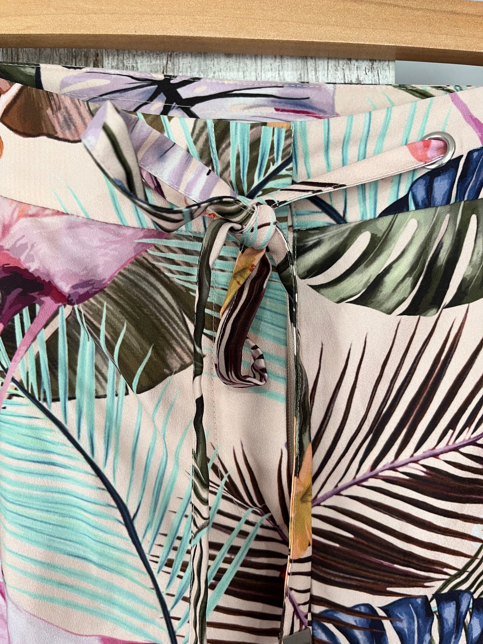 Portmans Tropical Flamingo Print Drawstring Shorts Size 12 - Image 3