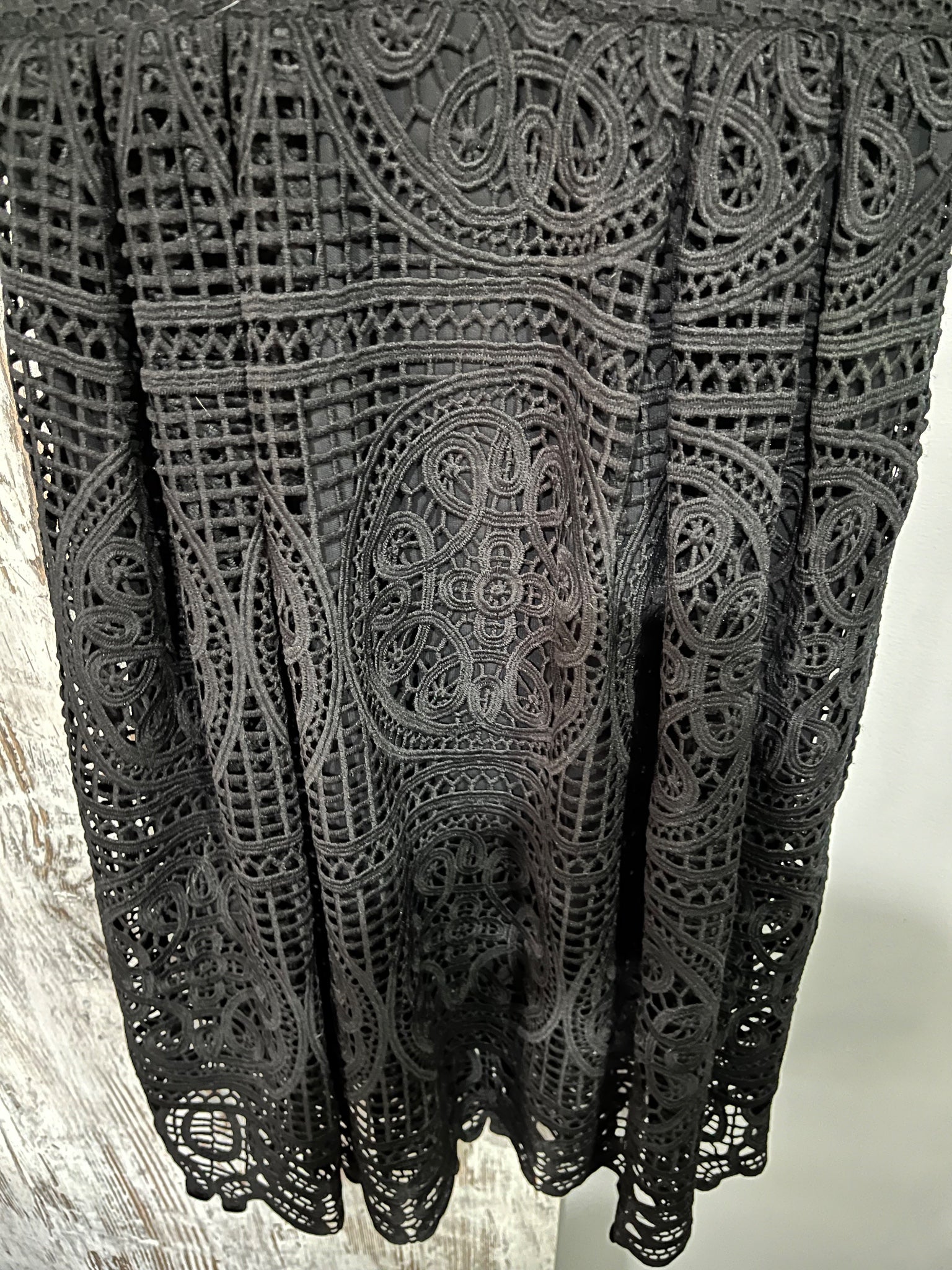 Seed Heritage Black Lace Midi Dress Size 12 - Image 3