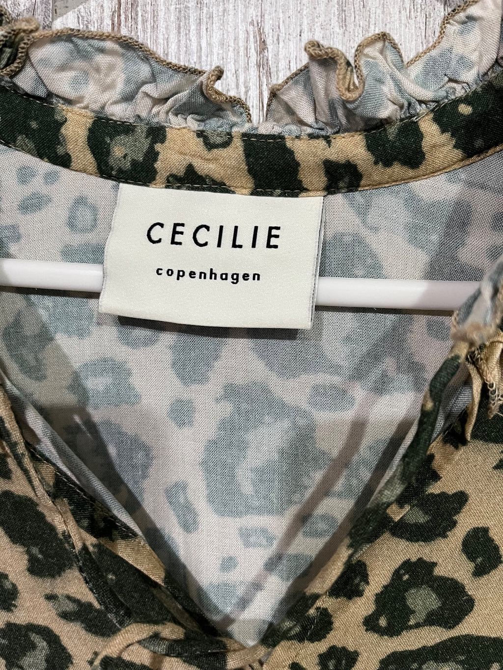 Cecilie Copenhagen Frida Leopard Print Viscose Mini Dress Size M - Image 3