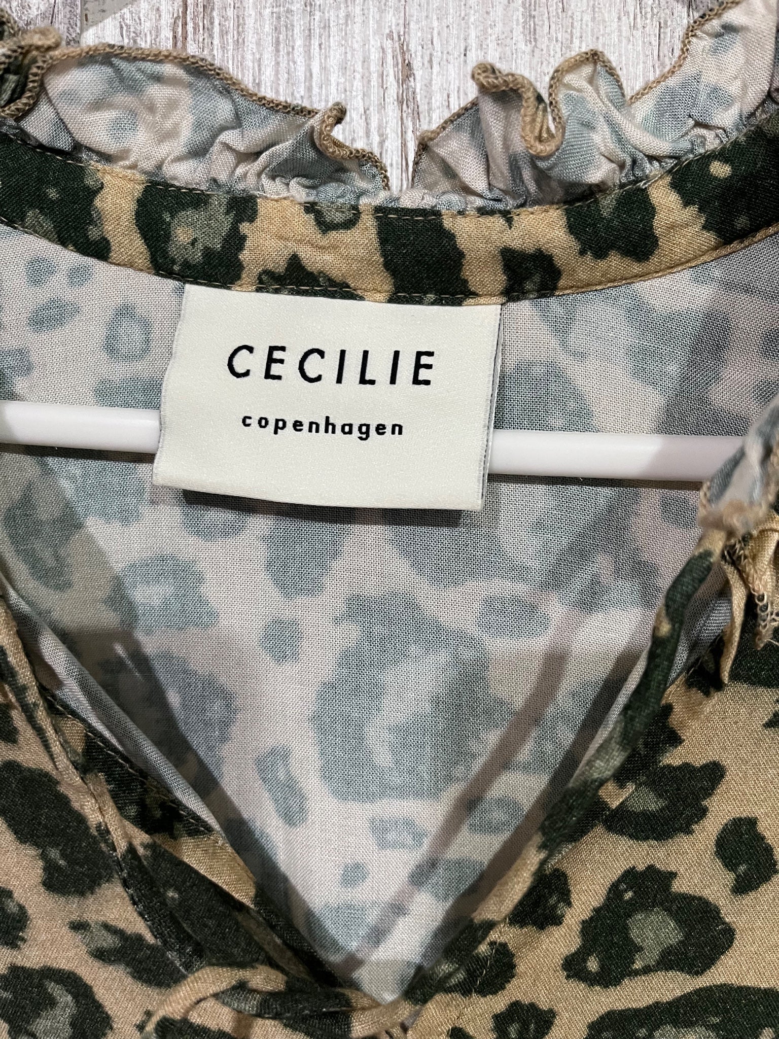 Cecilie Copenhagen Frida Leopard Print Viscose Mini Dress Size M - Image 3