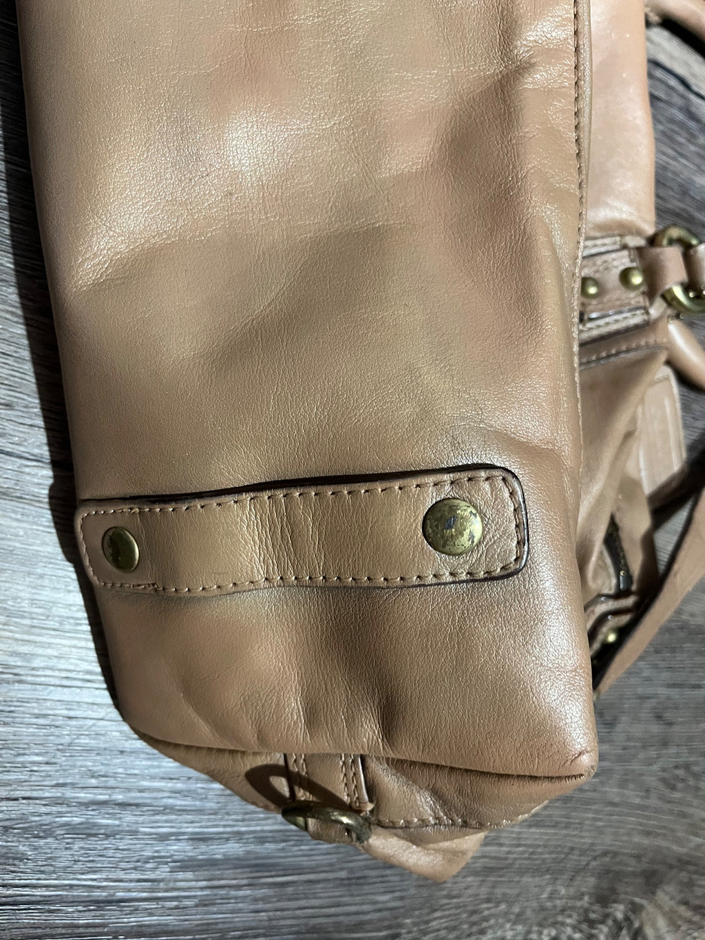Coach Metallic Gold Leather Satchel Handbag - Image 3