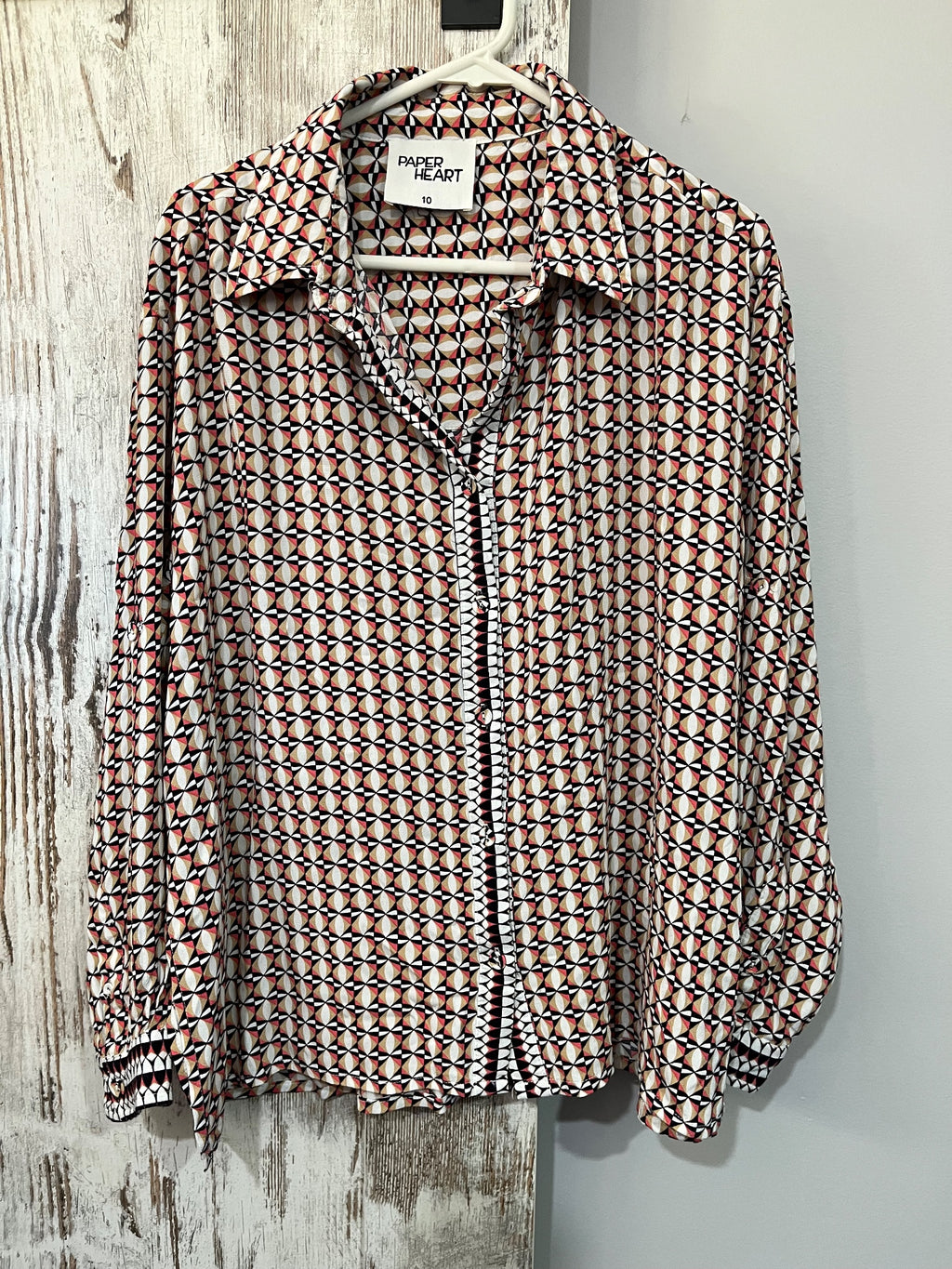 Paper Heart Geometric Print Matching Shirt and Pants Set Size 10 - Image 4