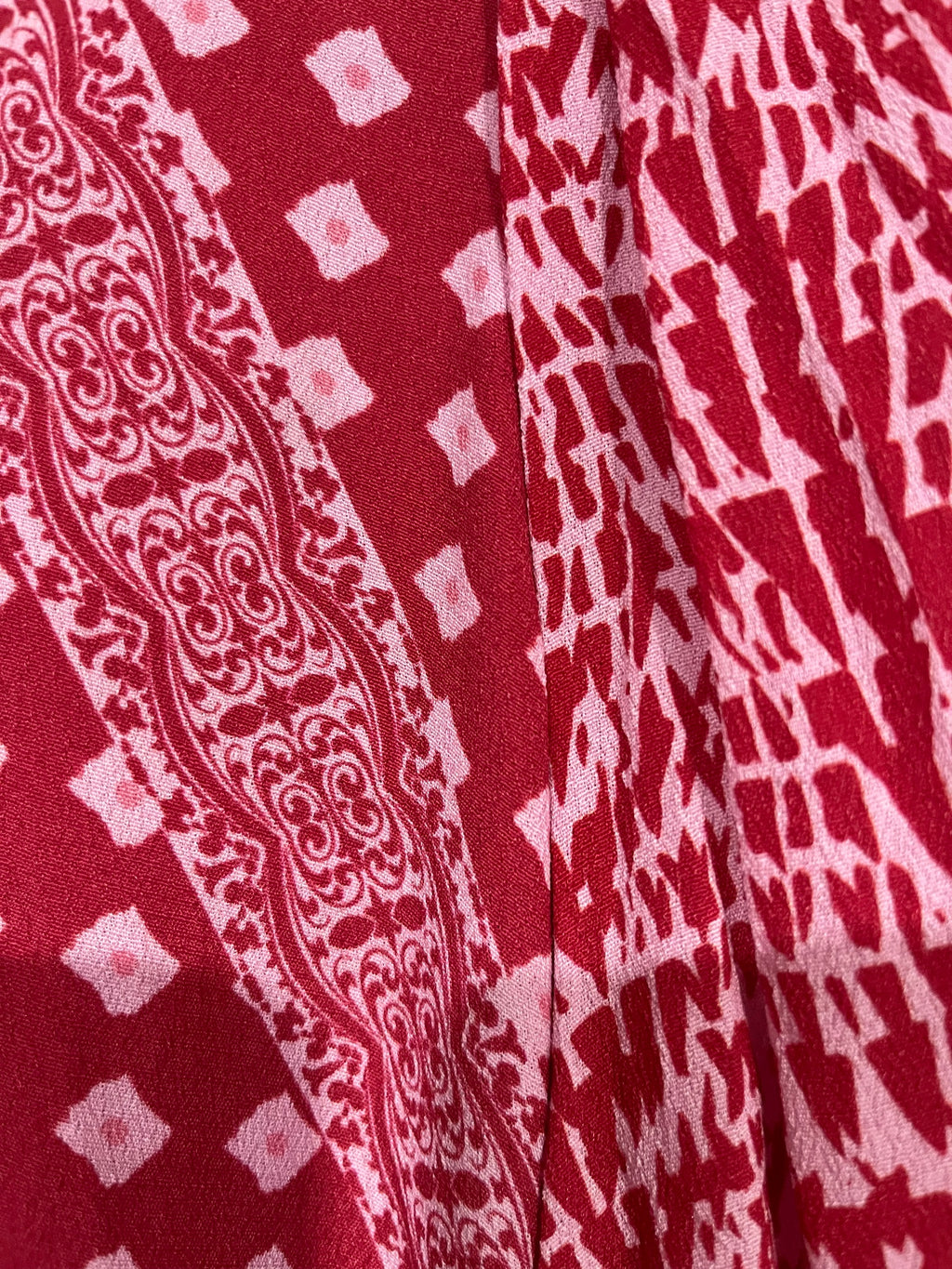 Verge Inspire Midi Dress Red Pink Mixed Print Size S New - Image 3