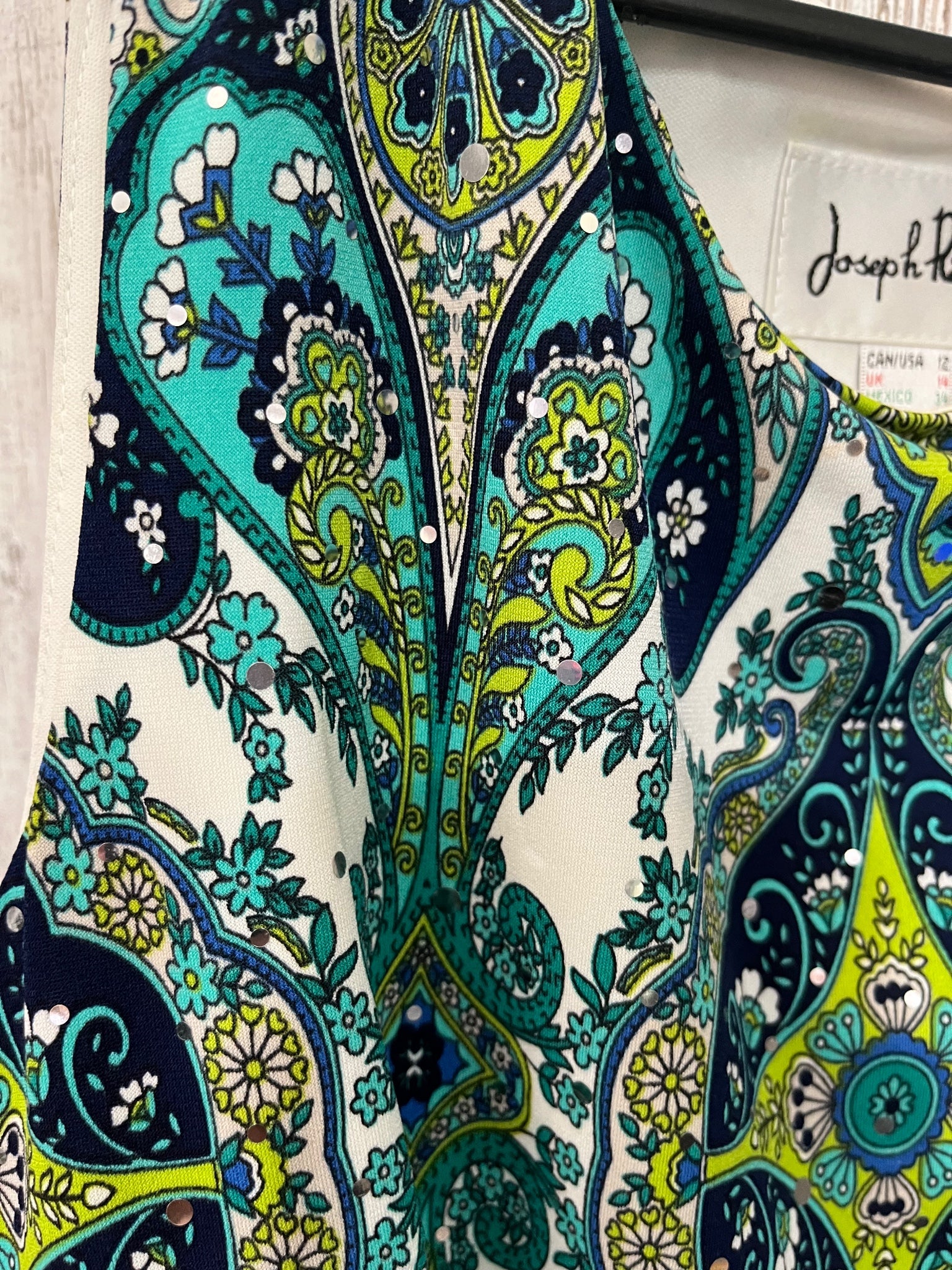Joseph Ribkoff Paisley Print Sleeveless Sheath Dress - Image 3