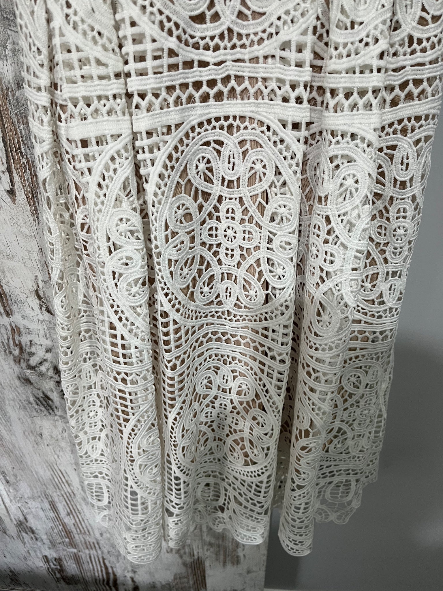 Seed Heritage White Lace Midi Dress Size 12 - Image 3