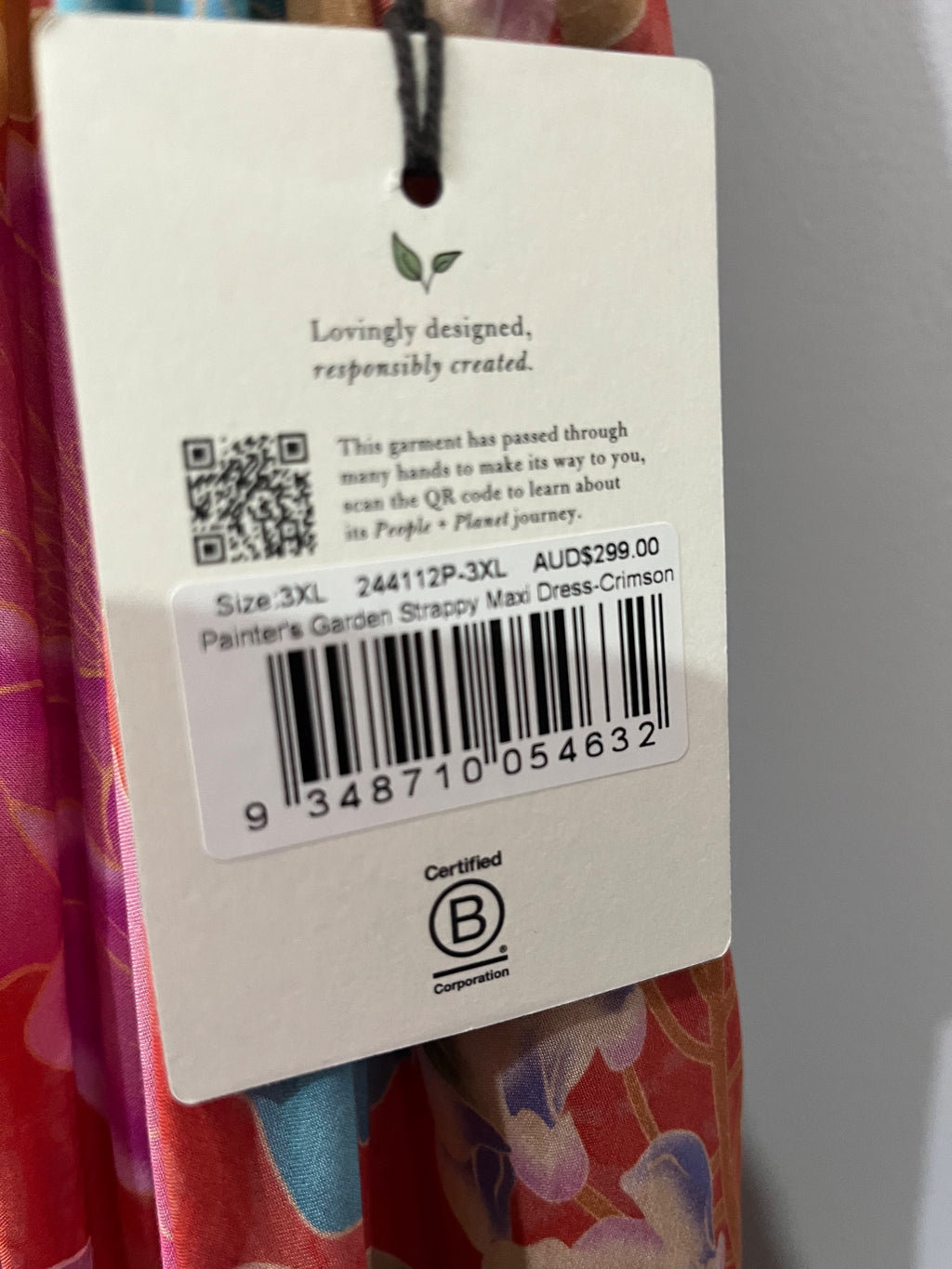 SPELL Painter's Garden Strappy Maxi Dress Crimson 3XL - Image 3