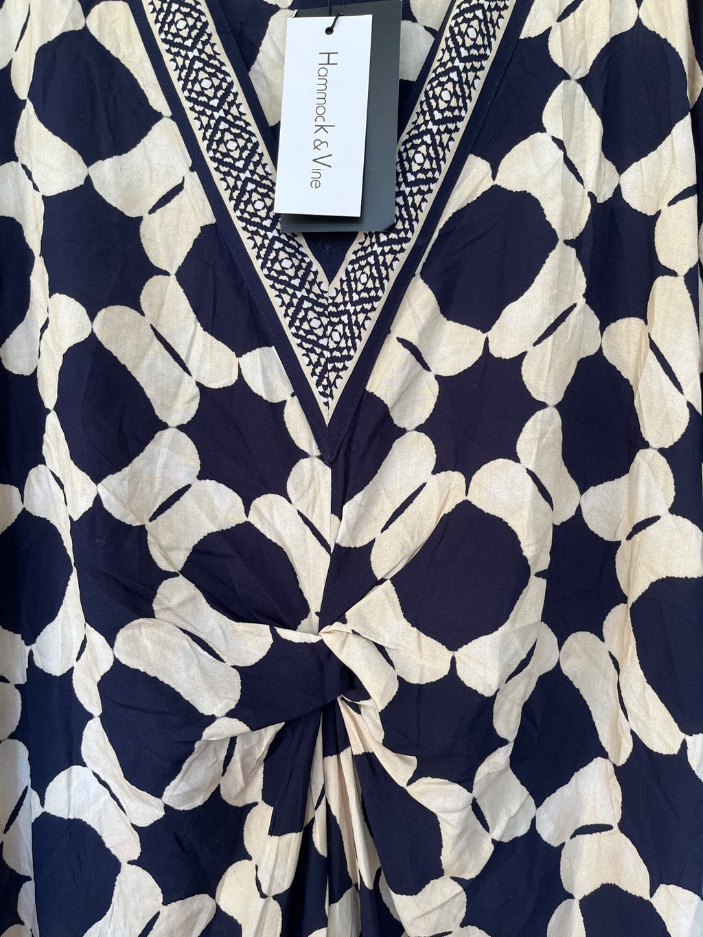 Hammock & Vine Geometric Print V-Neck Kaftan Dress Size S - Image 3