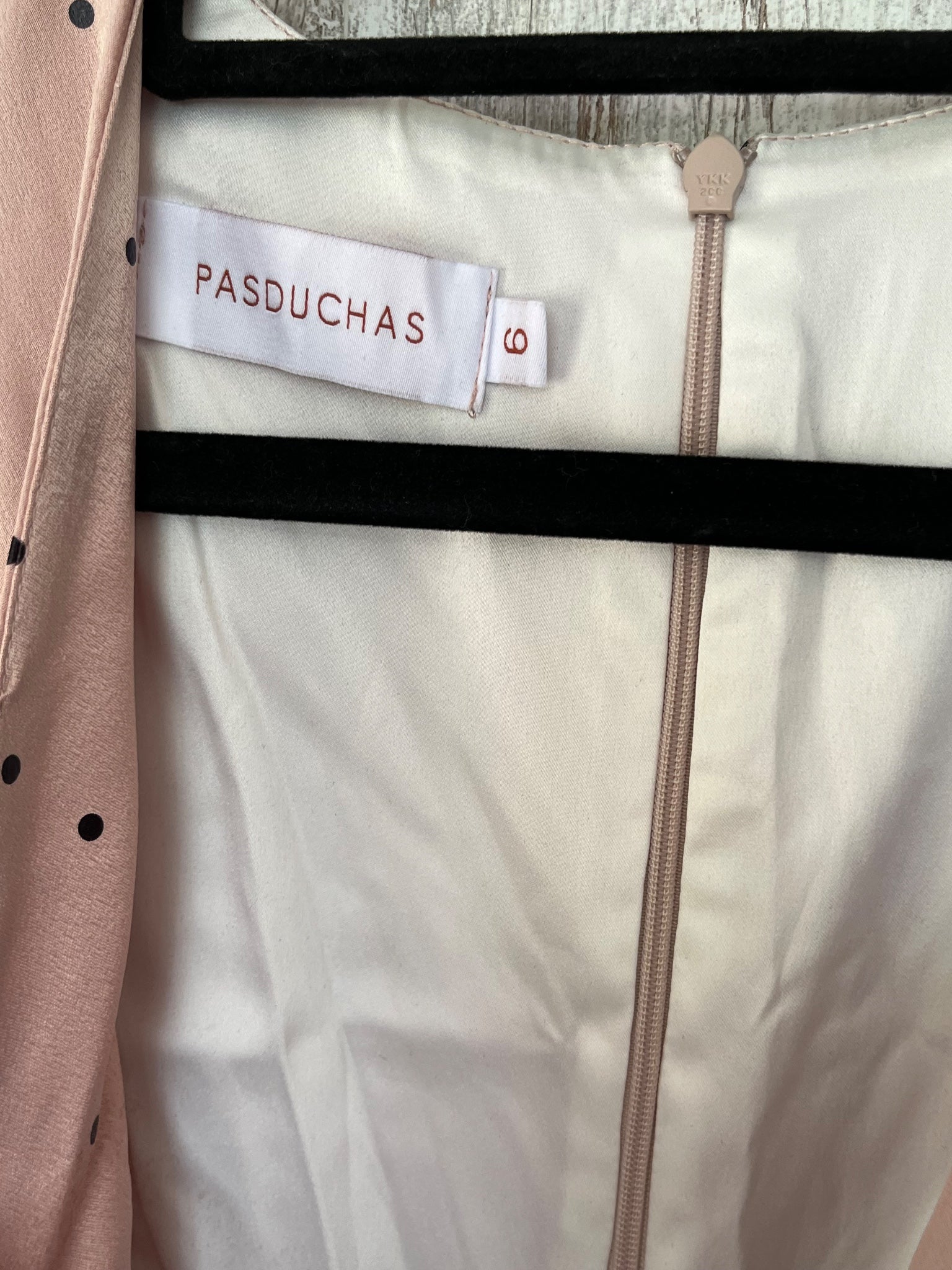 Pasduchas Pink Polka Dot Satin Tie Front Midi Dress Size 6 - Image 3