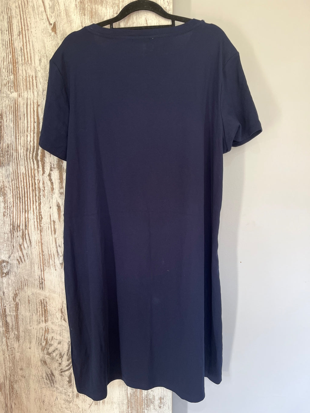 DKNY Navy Blue Sequin Logo T-Shirt Dress - Image 3