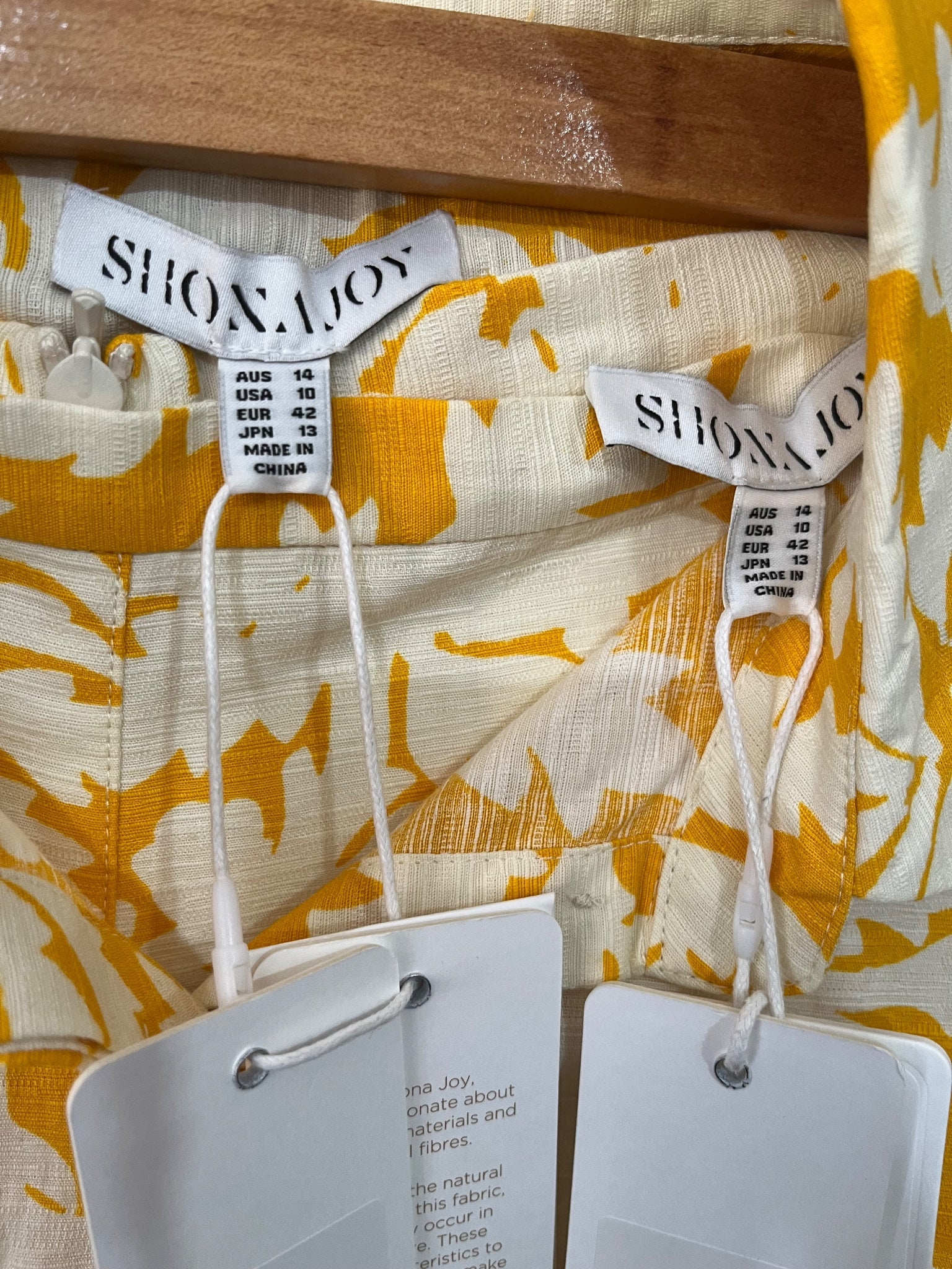 Shona Joy Canary Ivory Floral Button-Down Shirt and Flared Pant Co-ord Set - Image 3