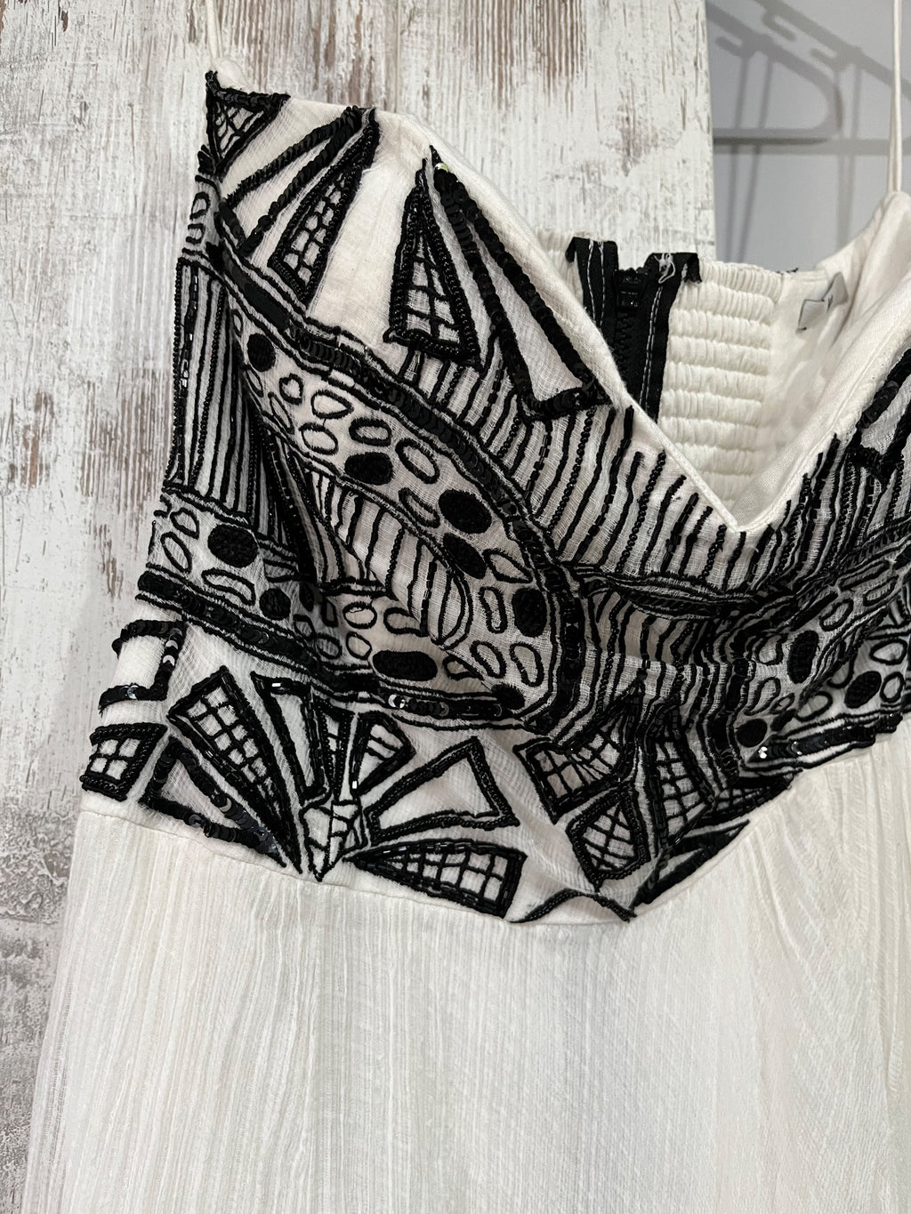 Aje.. Embroidered Cotton Maxi Dress White Black Size 12 - Image 3