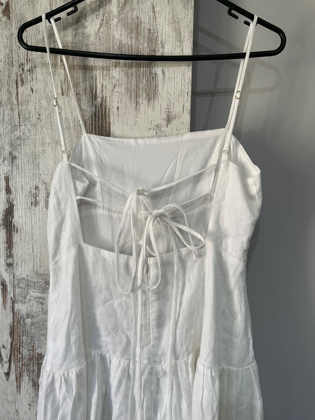 DISSH White Linen Blend Midi Cami Dress 10 - Image 3
