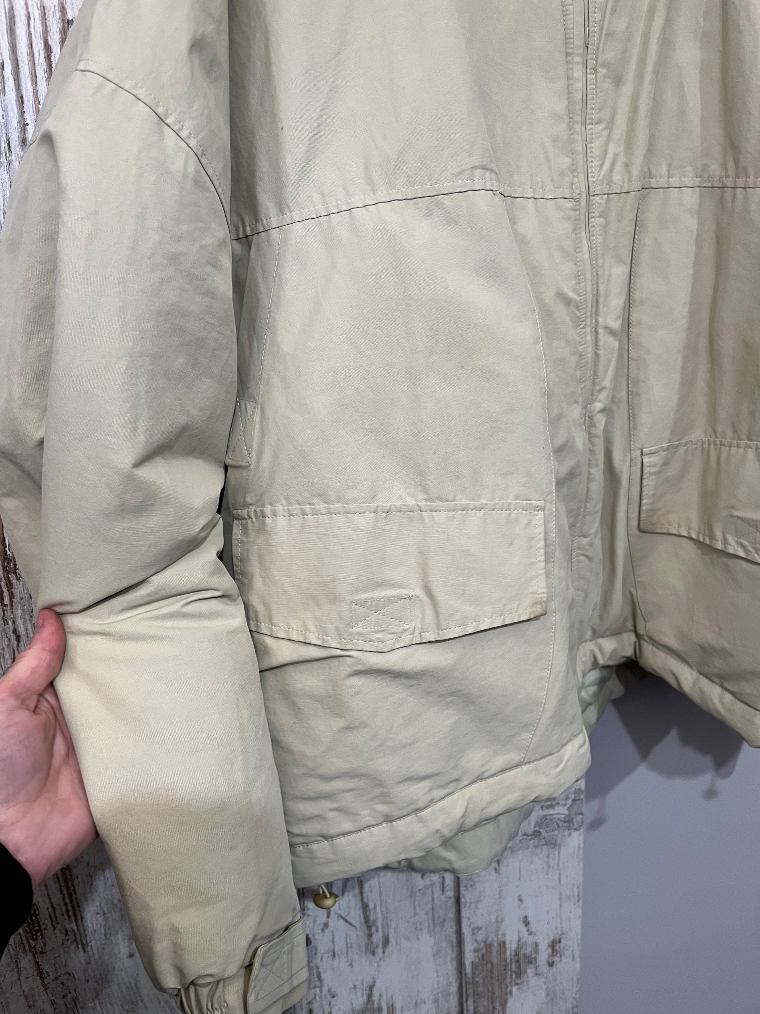 BODY DREAM Oversized Puffer Jacket Beige - Image 3