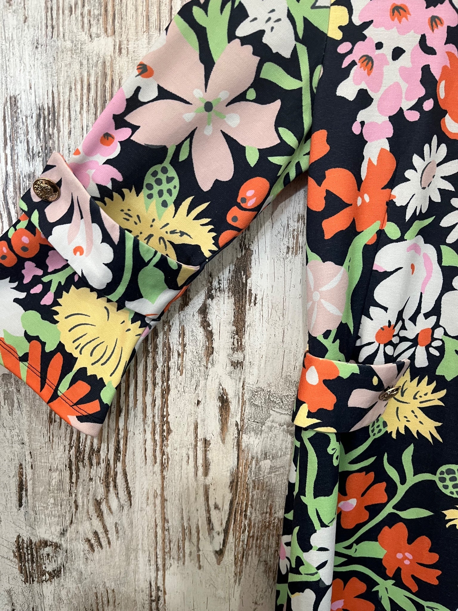 Binny Floral Print Bell Sleeve Dress Size 10 - Image 3