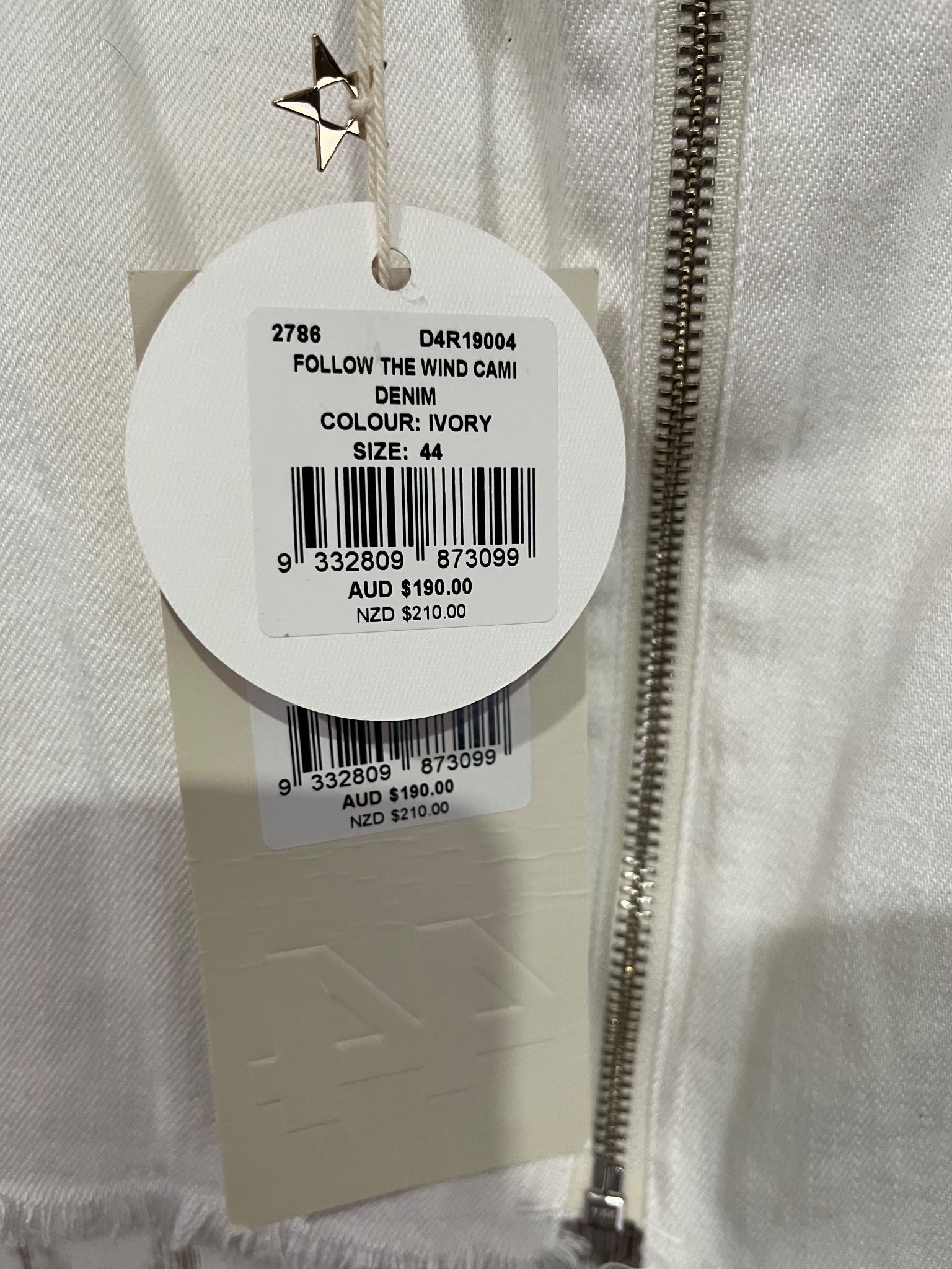 Sass & Bide Follow The Wind Ivory Denim Cami Top - Image 3