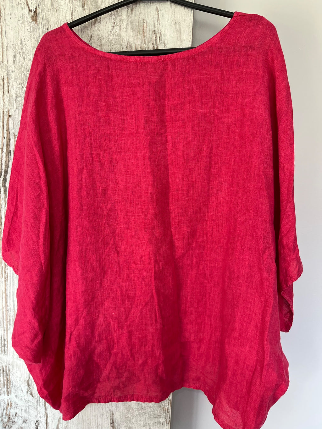 Donna Donna Made In Italy Pink Linen Blend Boxy Top - Image 3