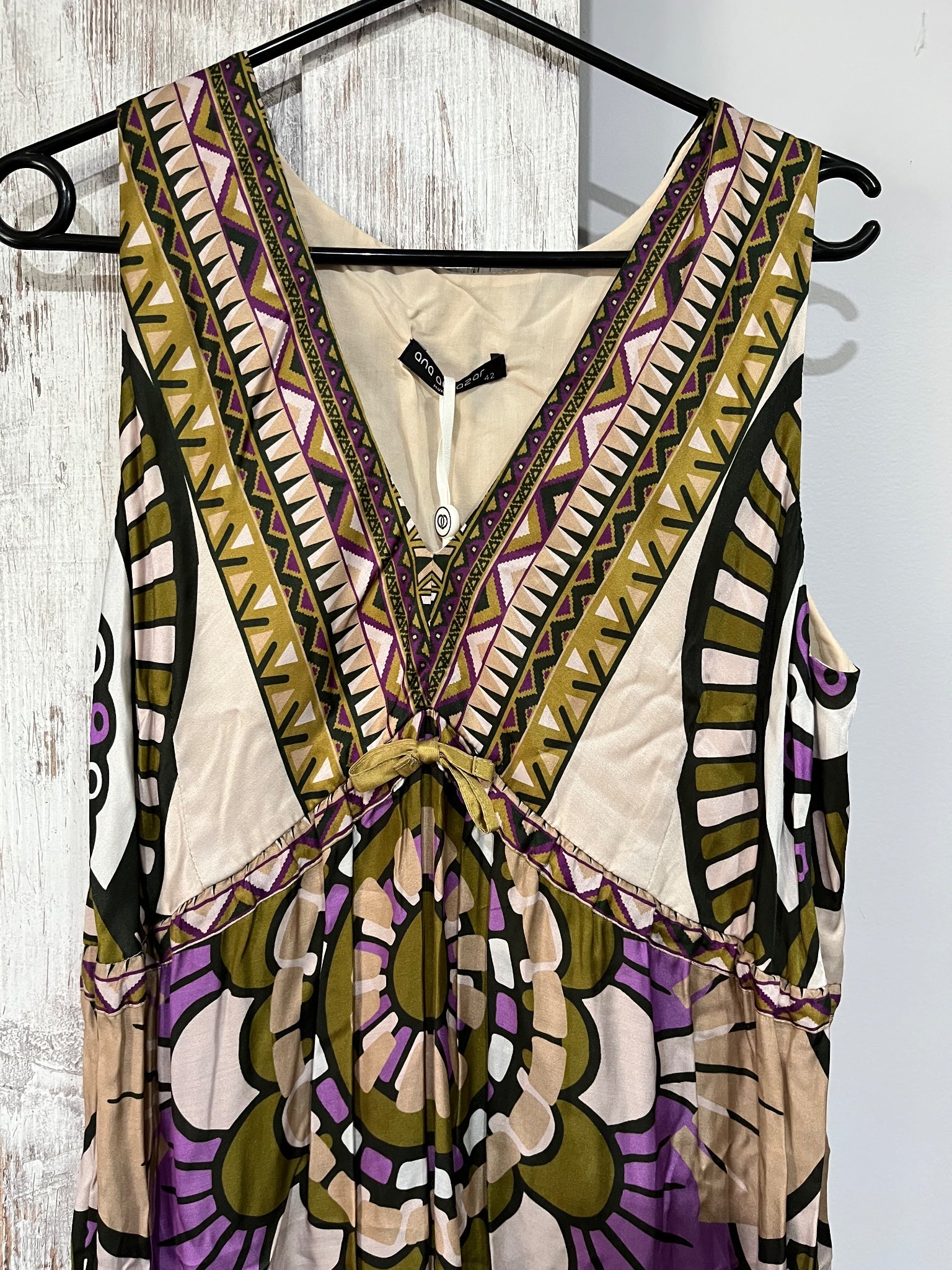Ana Alcazar Boho Mandala Print Silk Blend Maxi Dress RRP $560 - Image 3