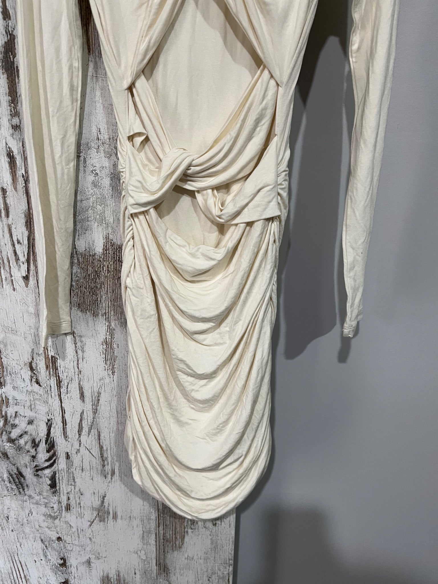 Venroy Buttercream Long Sleeve Jersey Mini Dress M RRP$220 - Image 3