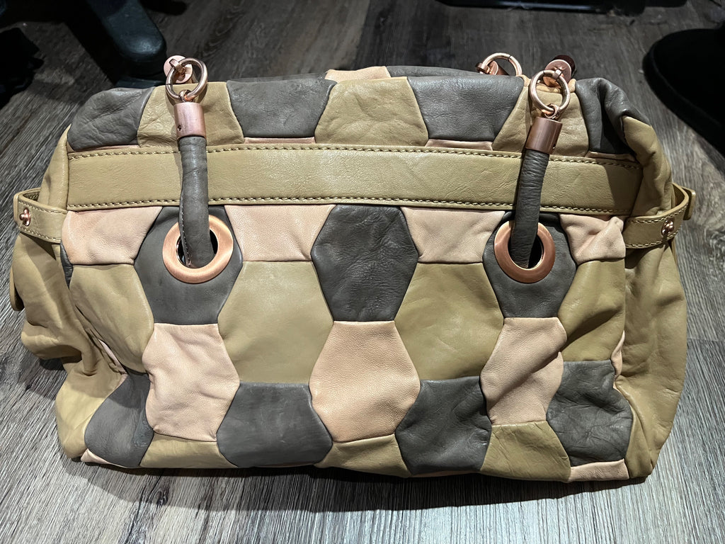 Mimco Tuileries Everyday Bag Sand Patchwork Leather Handbag - Image 3