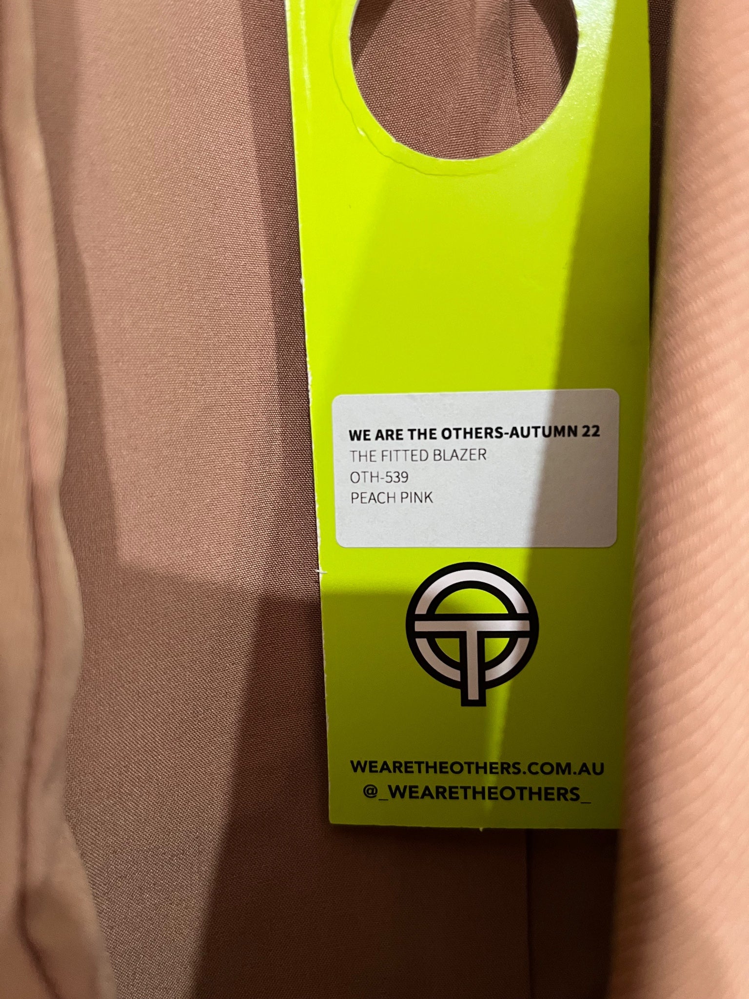 We Are The Others Double Breasted Fitted Blazer Peach /pink - Image 3